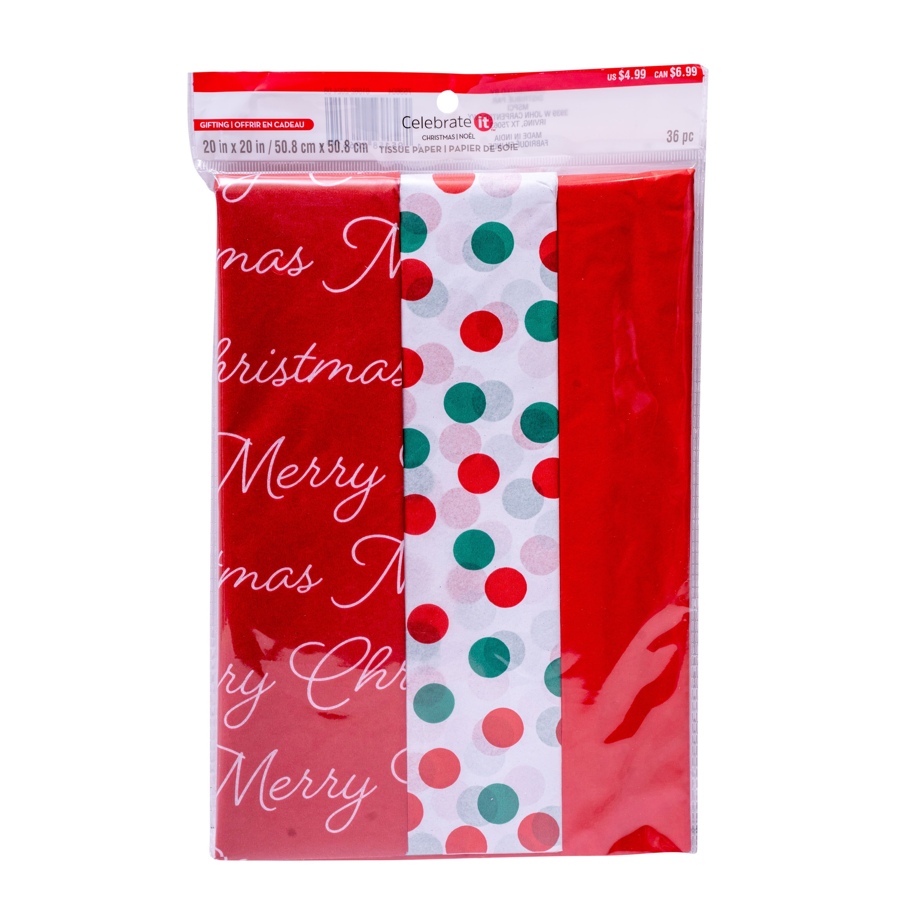 Red Merry Christmas Tissue Paper, 36ct. by Celebrate It&#x2122;