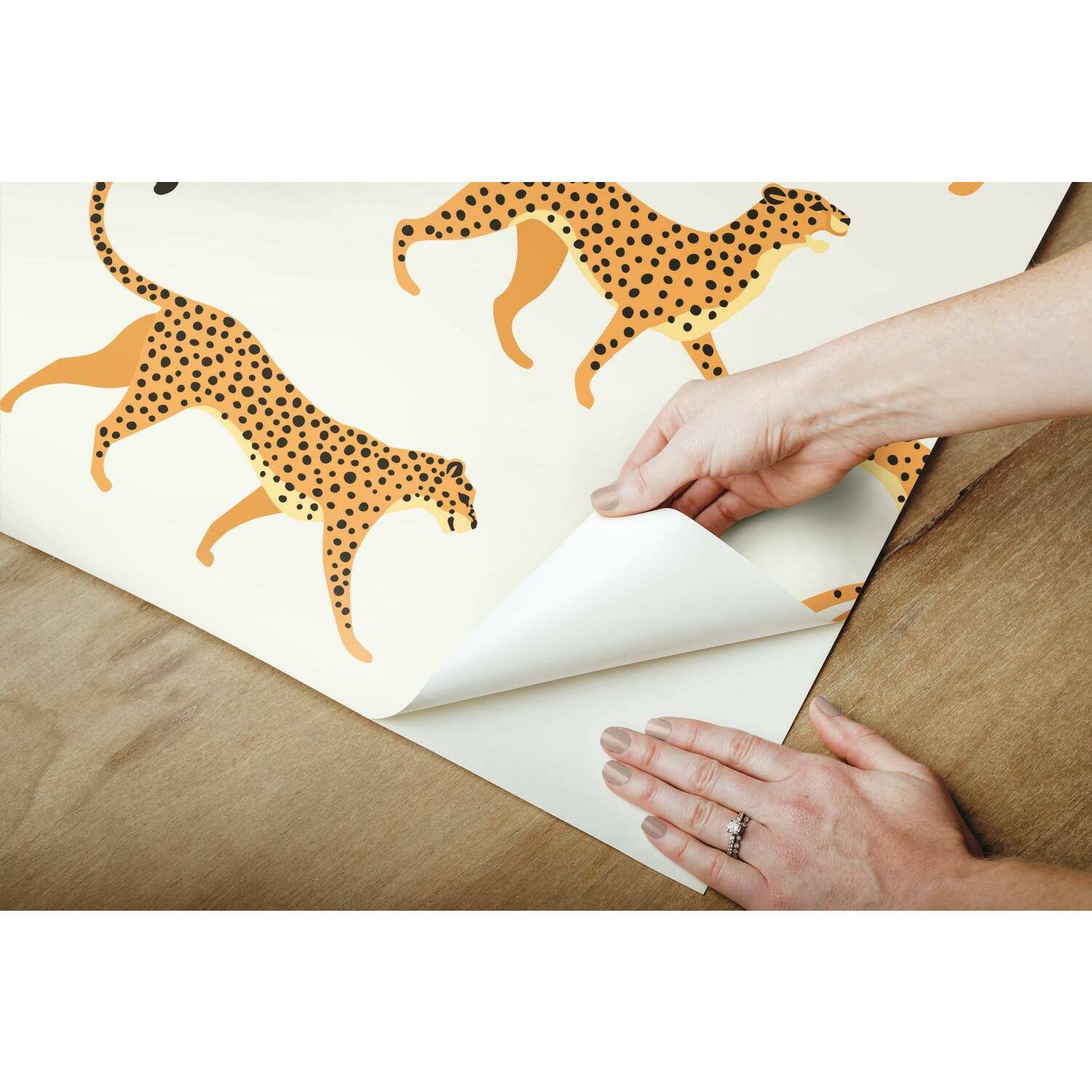 RoomMates Cheetah Cheetah Peel &#x26; Stick Wallpaper