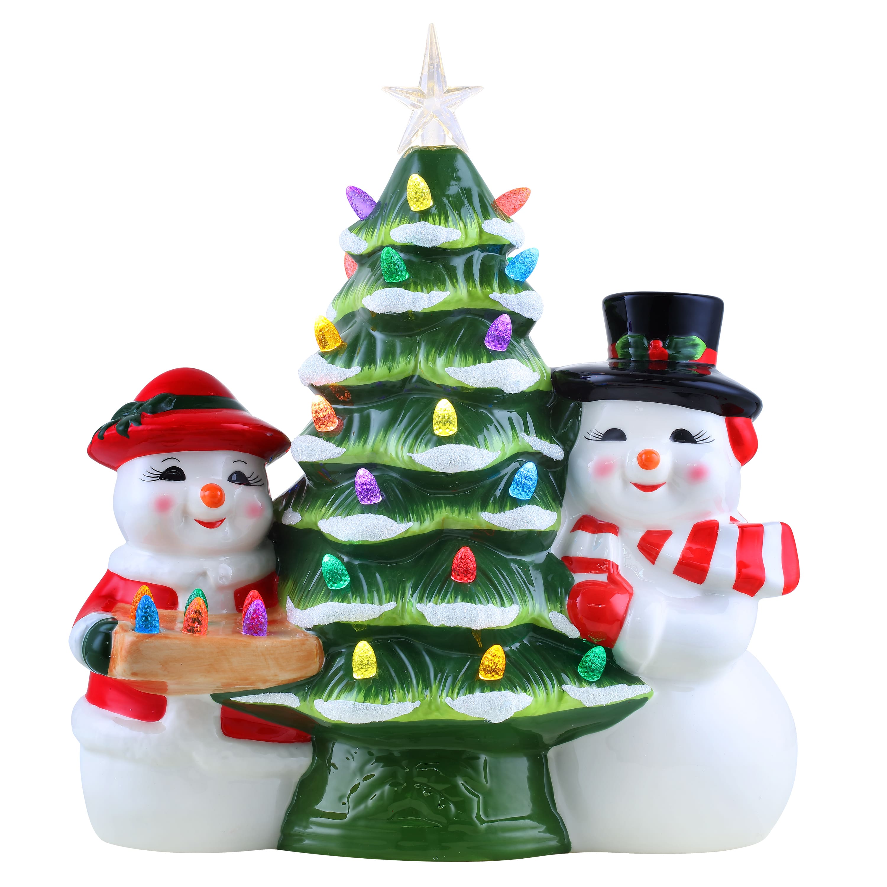 Mr. Christmas 12&#x22; Deck The Halls Mr &#x26; Mrs Snowman