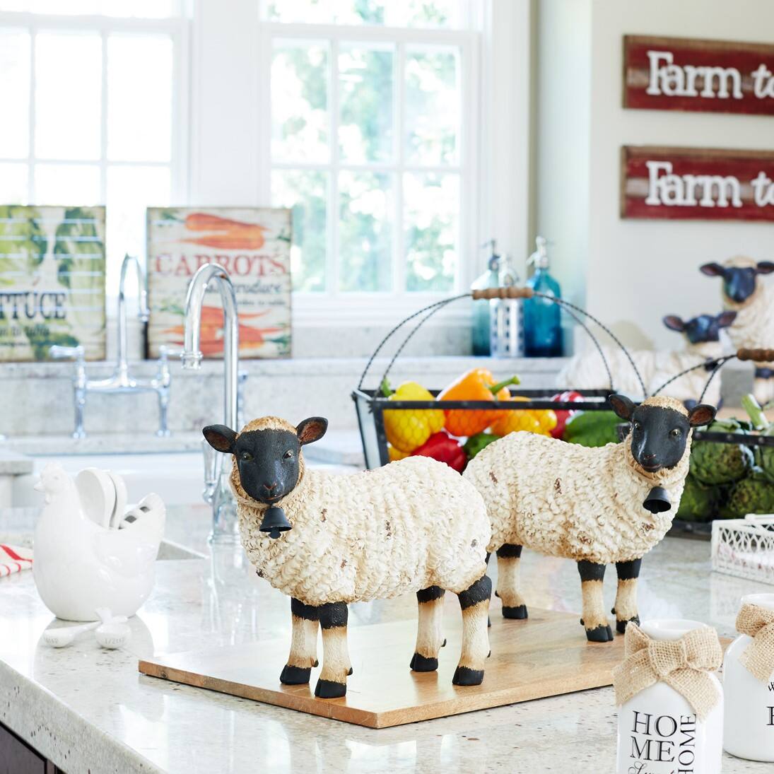 10.5&#x22; Sheep Figurine Set