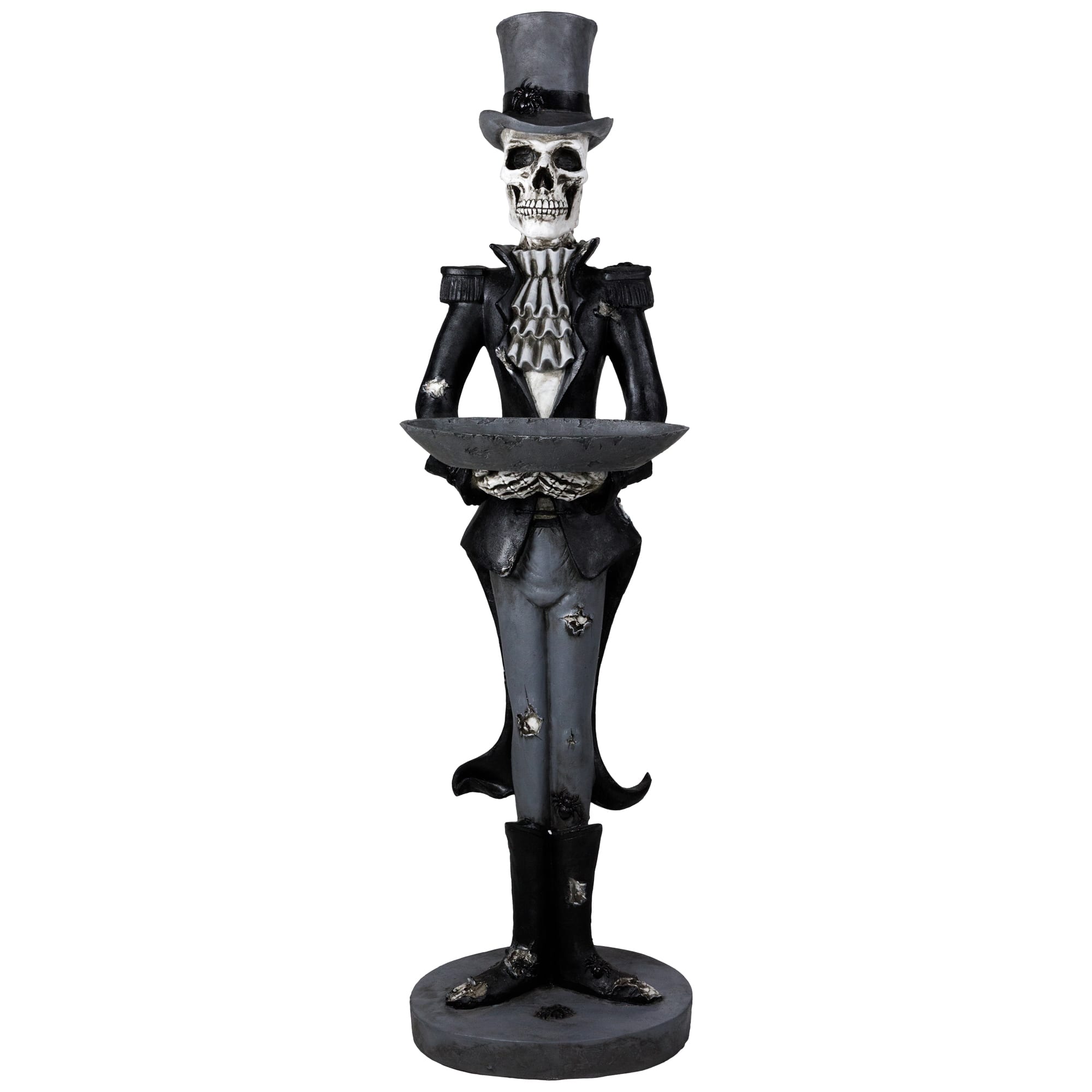 Skeleton Butler Holding Tray Halloween Figure - 4.5&#x27;