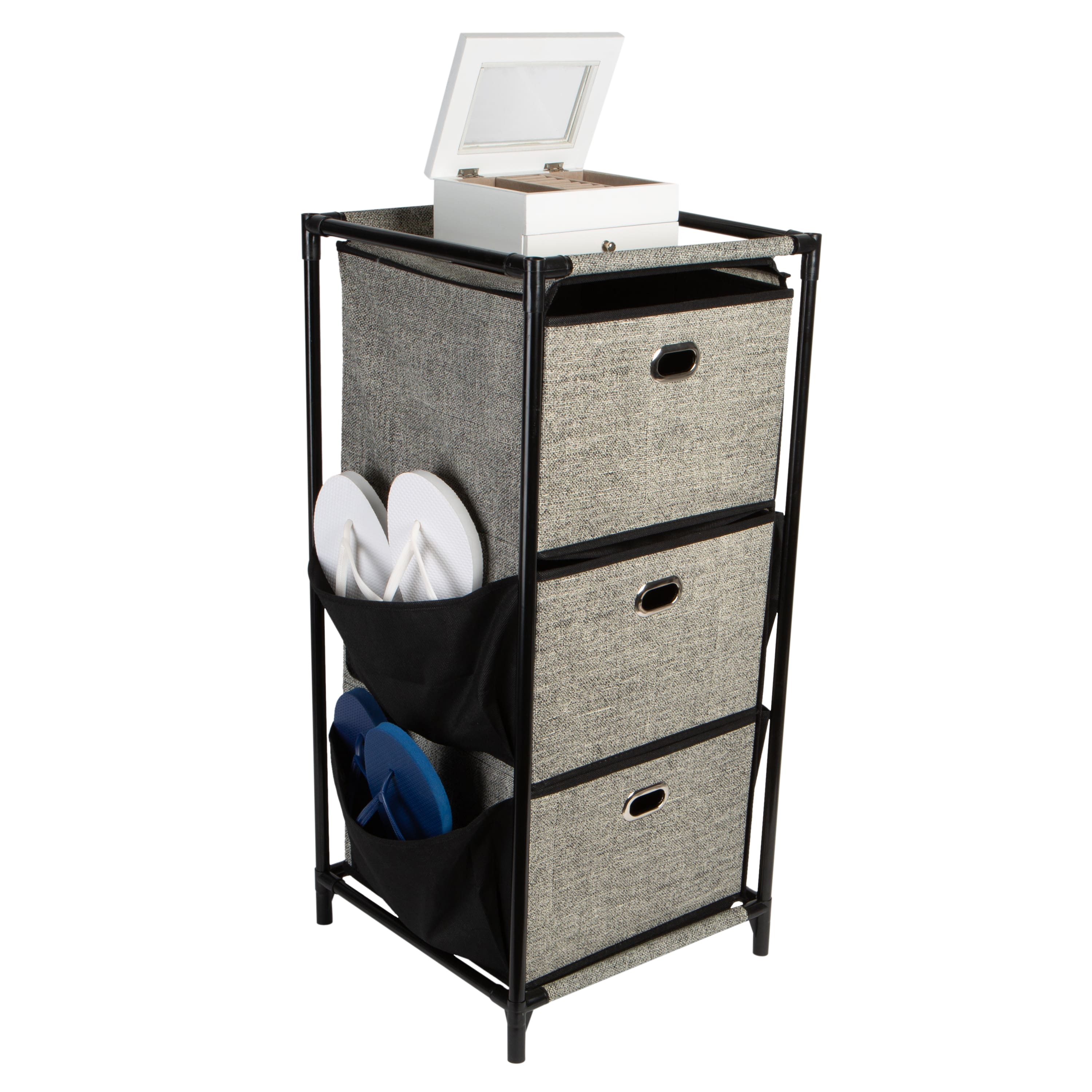 Simplify Black 3 Tier Storage Drawers With Side Pockets Michaels
