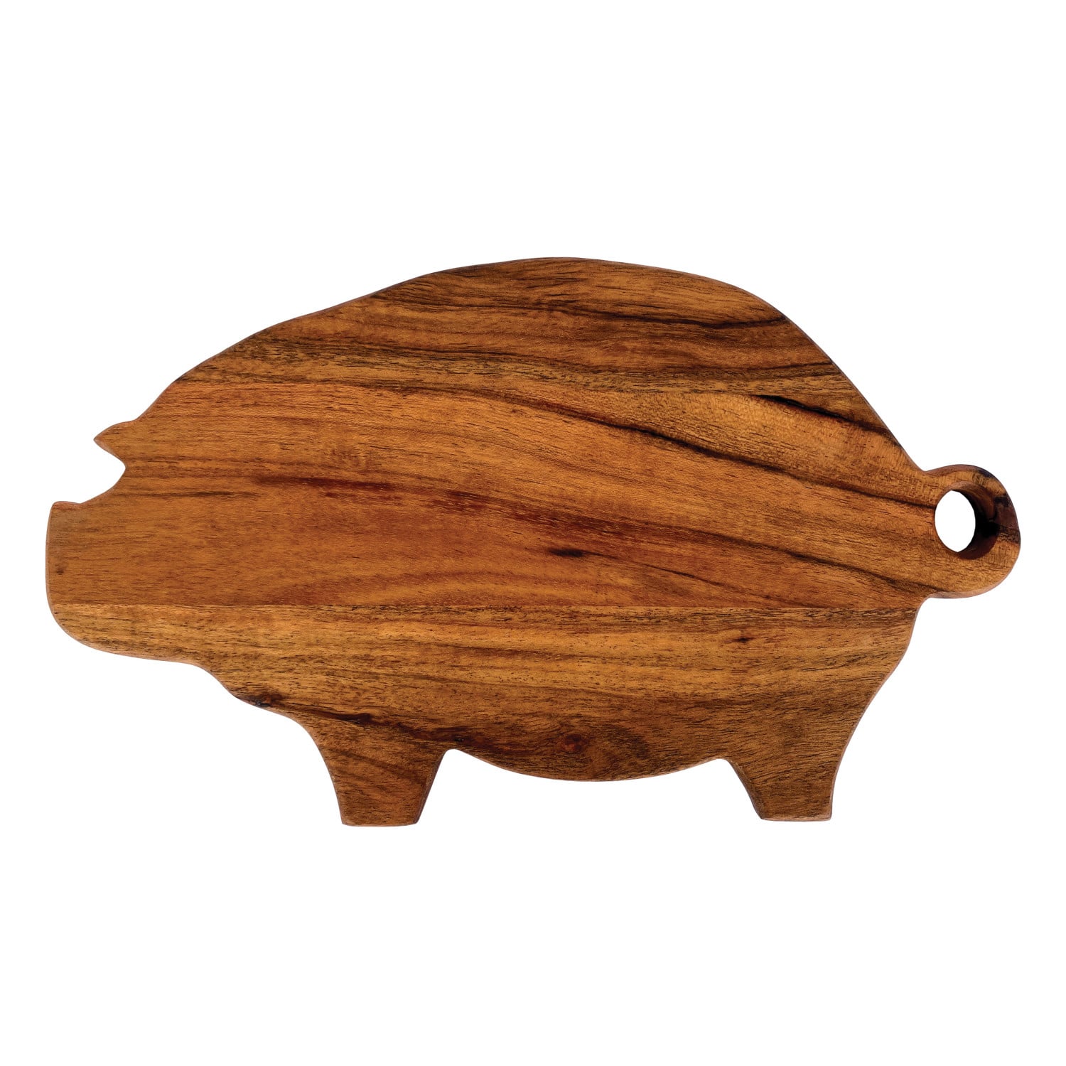 11.75&#x22; Natural Pig Shaped Mango Wood Handled Cheese &#x26; Cutting Board