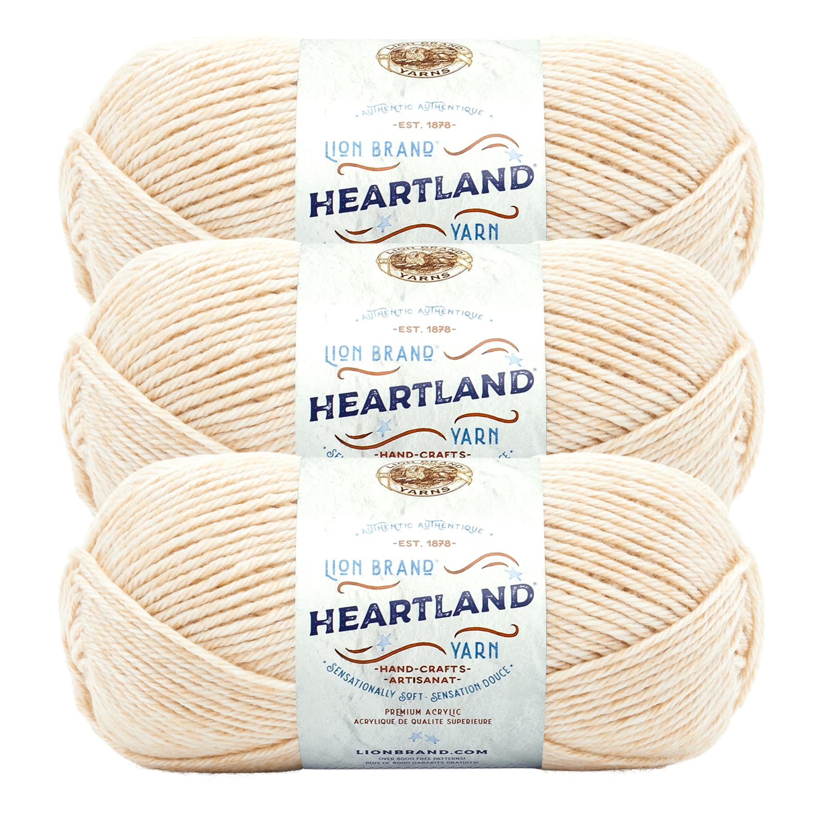 (3 Pack) Lion Brand Yarn 136-098U Heartland Yarn, Acadia