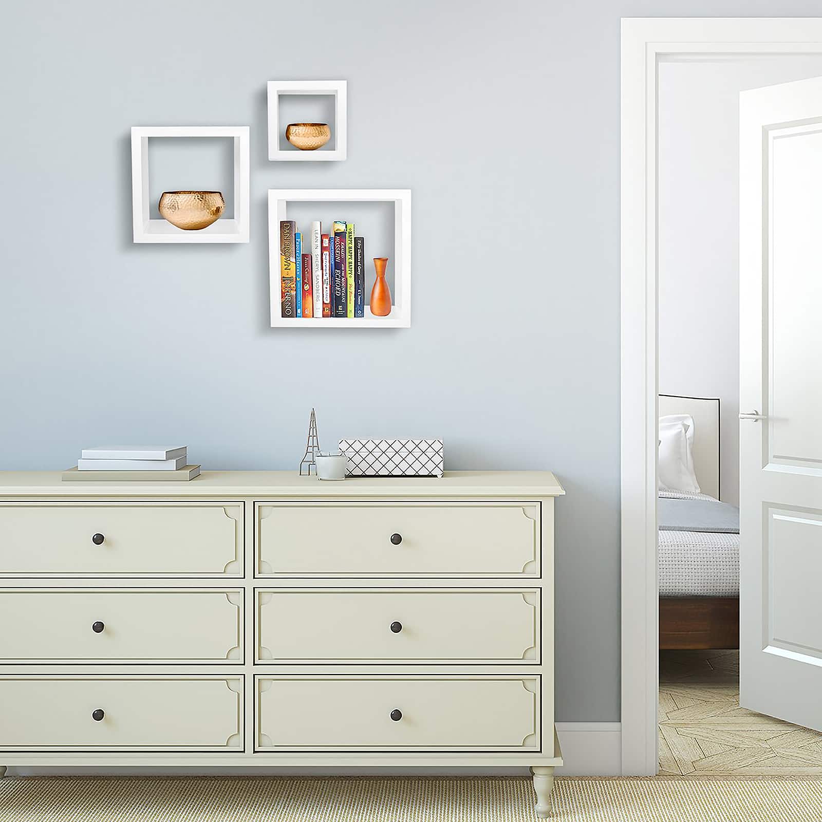 Sorbus Floating Square Shelf Set