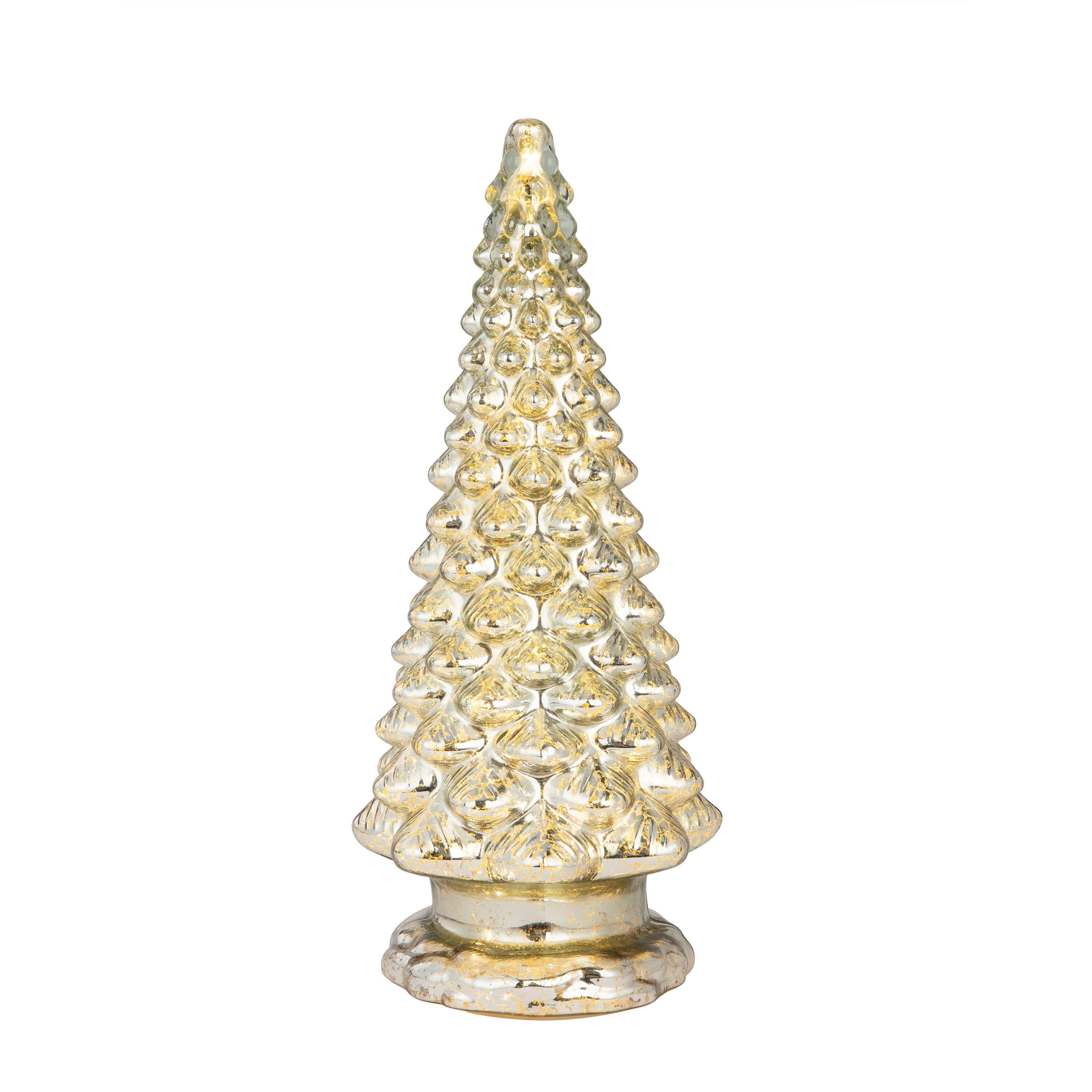 Mr. Christmas 16&#x22; Mercury Glass Tree with Twinkling Lights 