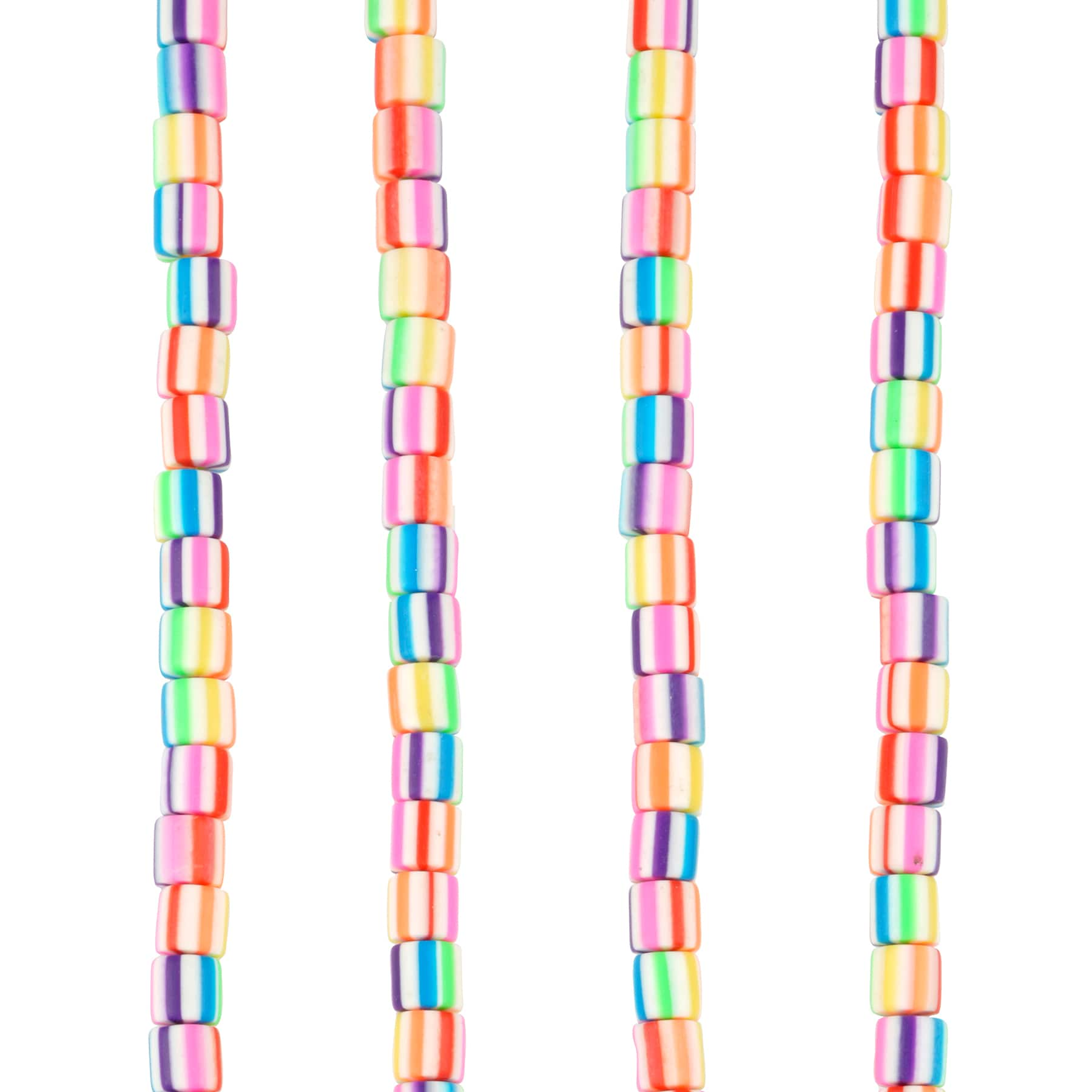 Multicolor Striped Clay Tube Beads, 5.8mm by Bead Landing&#x2122;