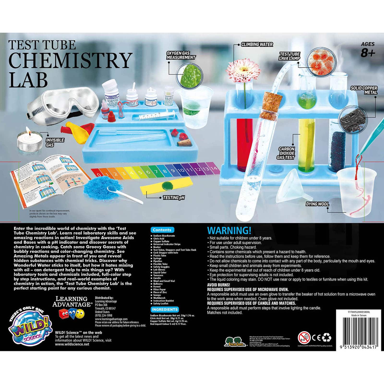 Learning Advantage&#x2122; Wild Environmental Science&#x2122; Test Tube Chemistry Lab Kit