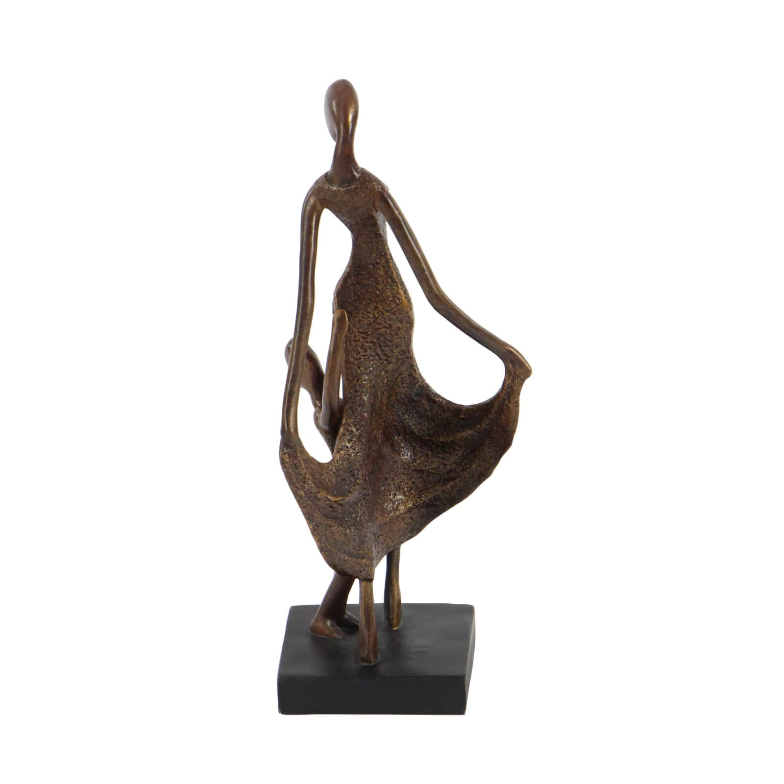 Traditional Bronze Polystone Mother and Child Sculpture, 5&#x22; x 13&#x22; x 5&#x22;