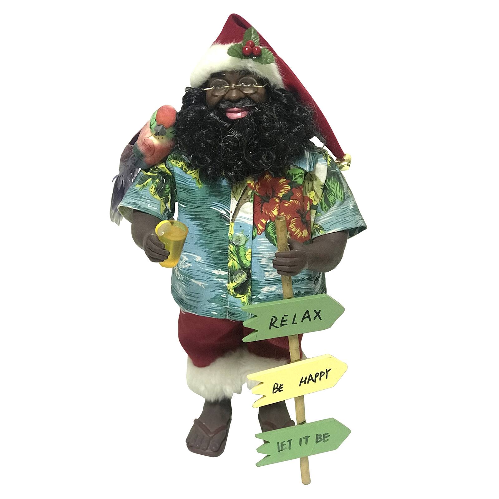 Santa&#x27;s Workshop 15&#x22; Black Island Claus Figurine