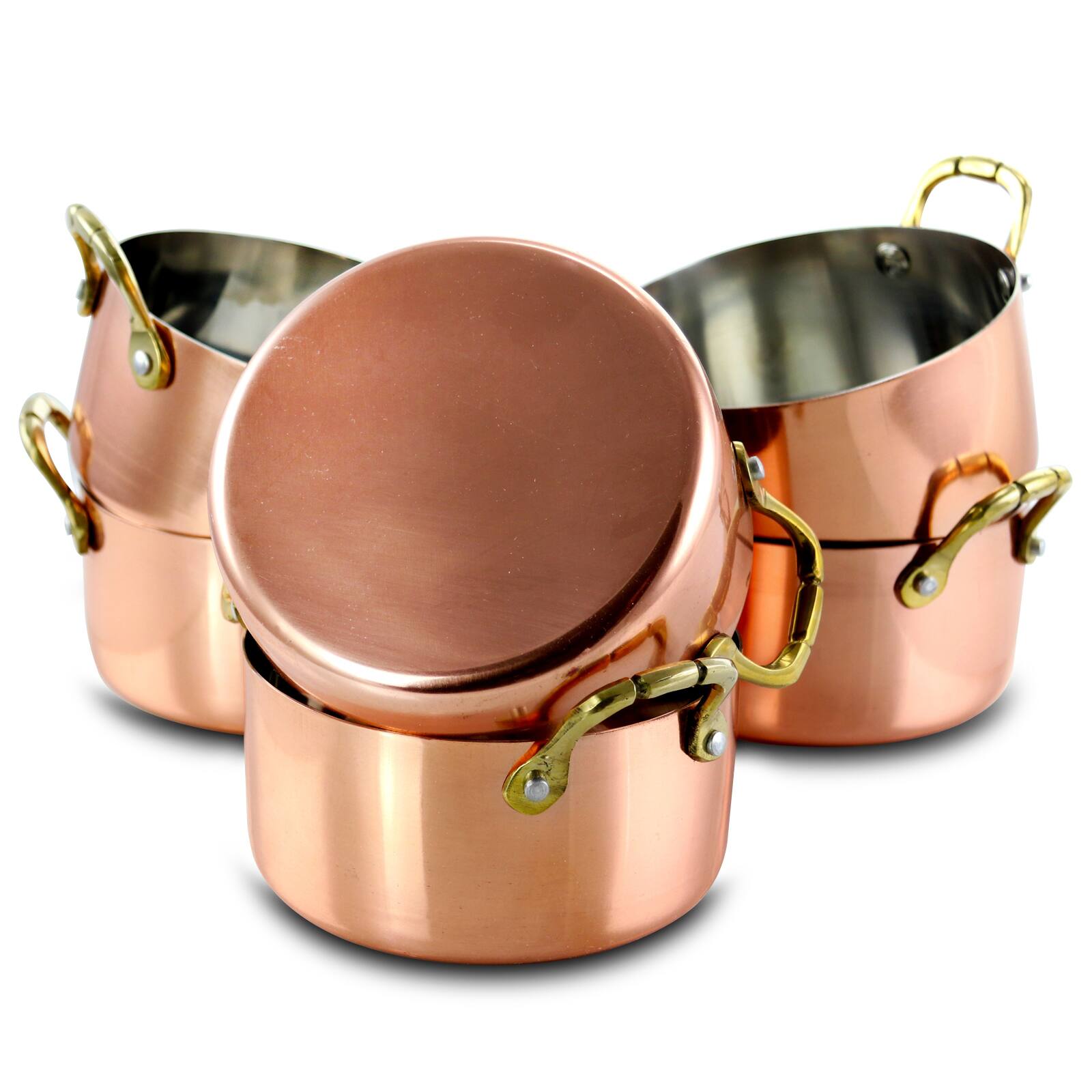 Gibson Home® Rembrandt 4.7'' Copper-Plated Stainless Steel Mini Dutch Oven Set