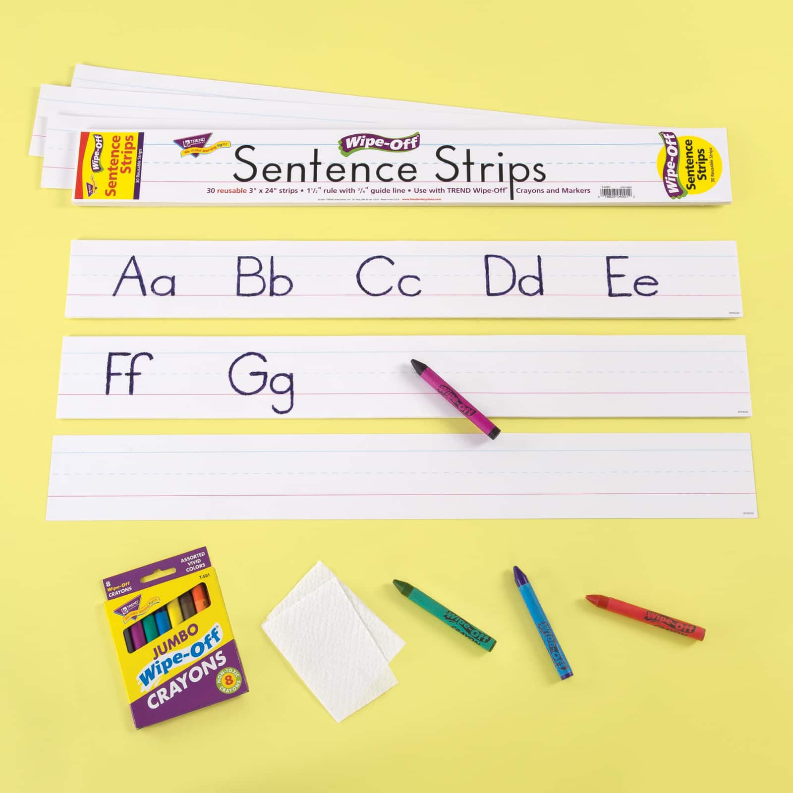 Trend Enterprises® Wipe-Off® White Sentence Strips, 180ft.