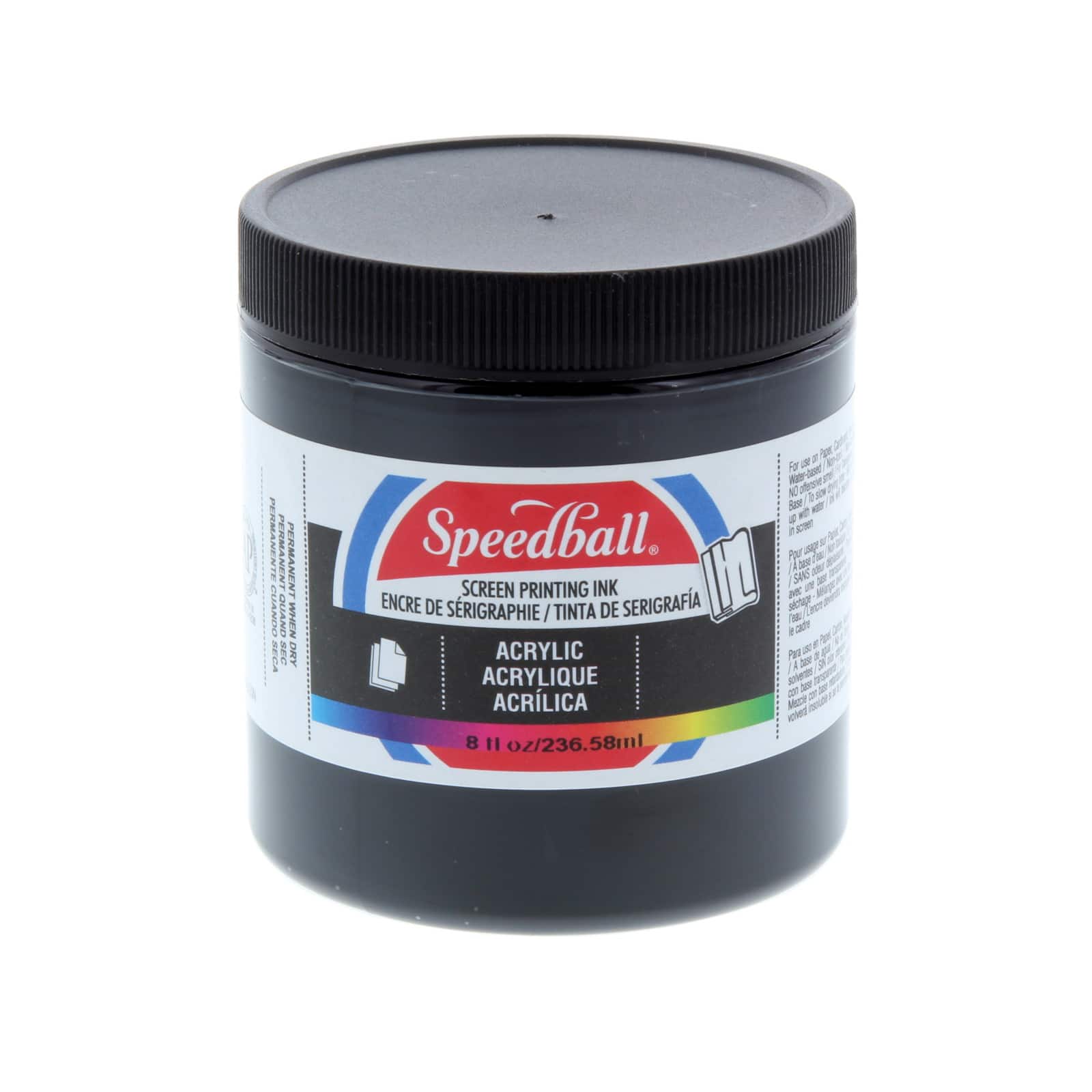 Speedball Acrylic Screen Printing Ink Black 8oz - MICA Store