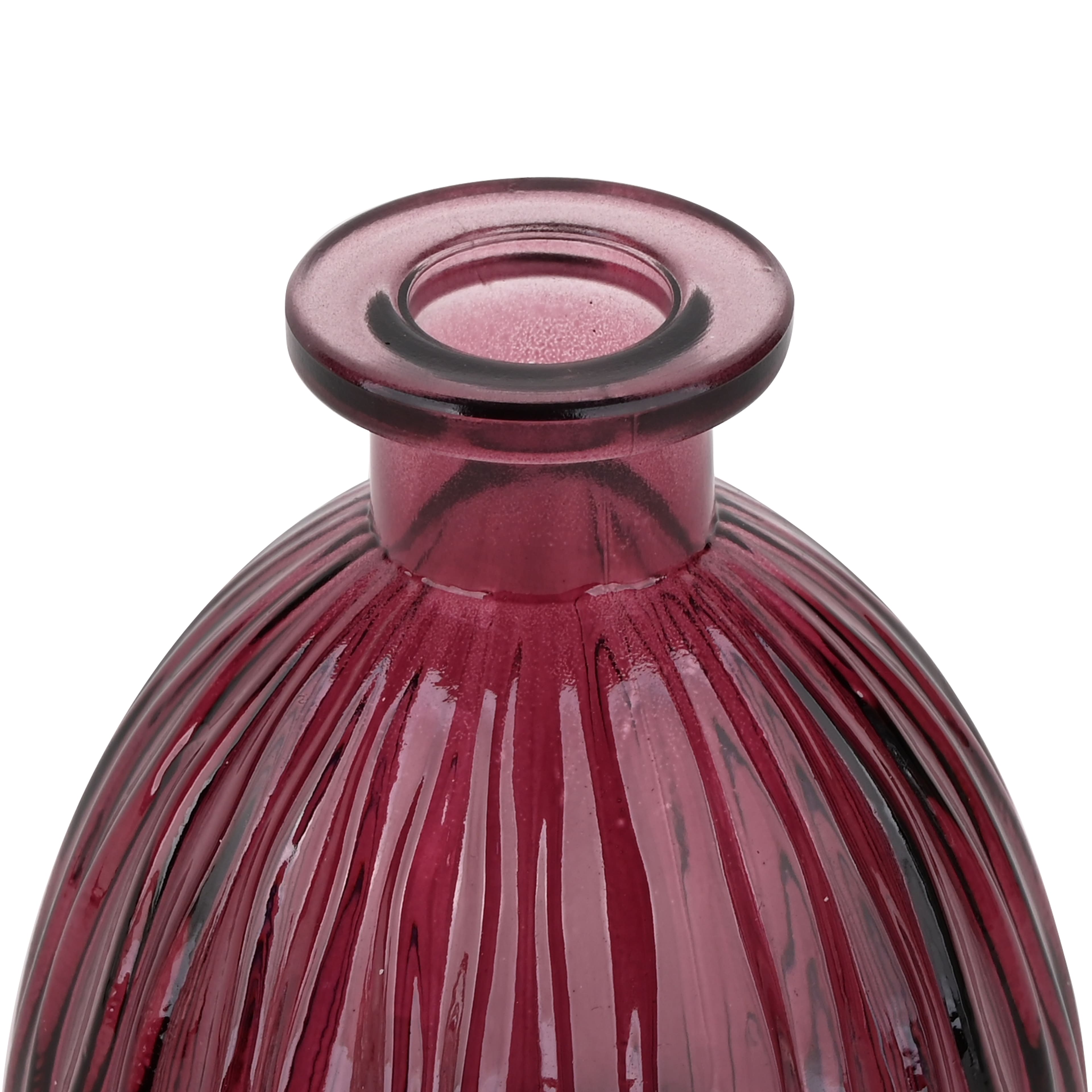 4&#x22; Ribbed Glass Vase Decorative Container by Ashland&#xAE;