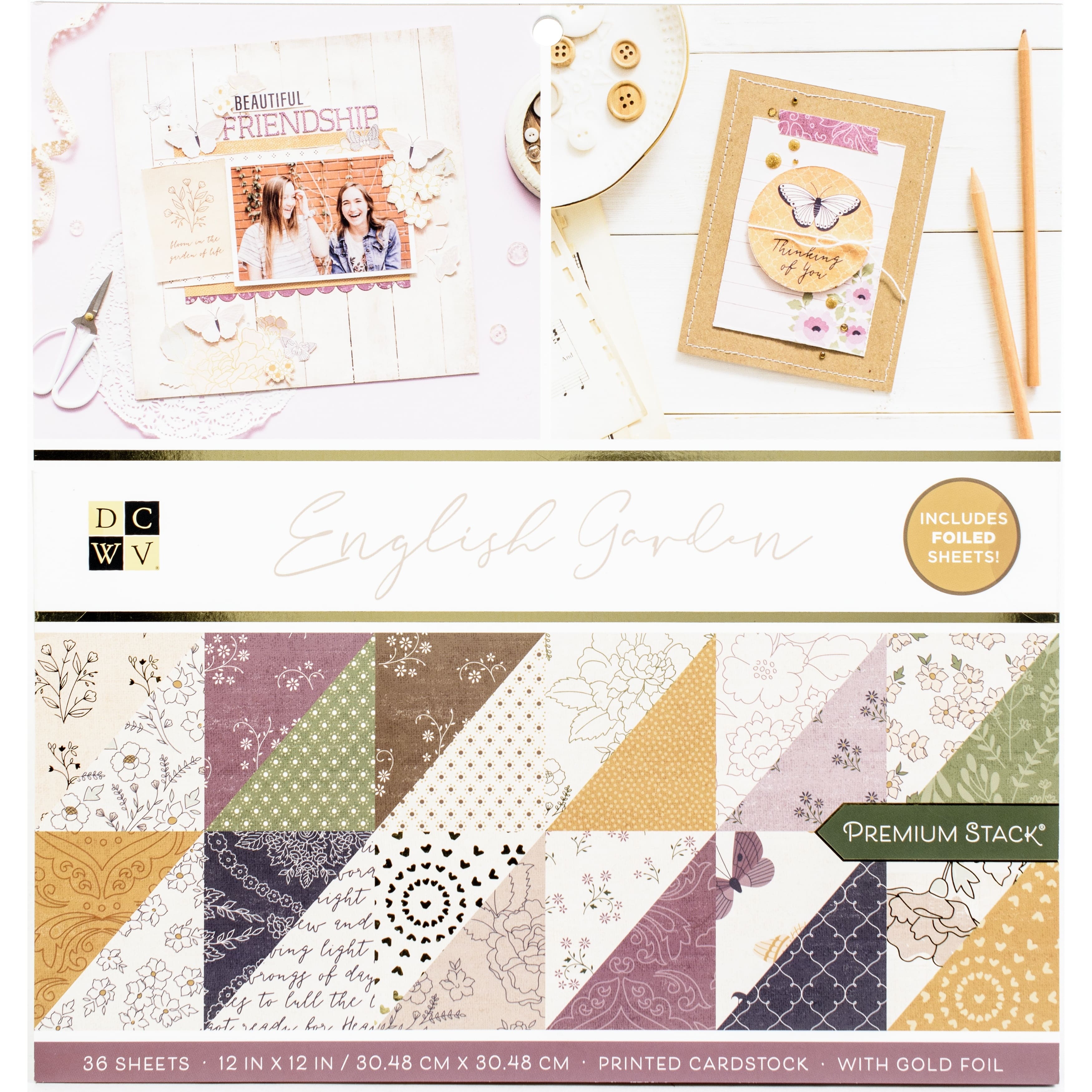 DCWV® English Garden Cardstock Premium Stack, 12" x 12"