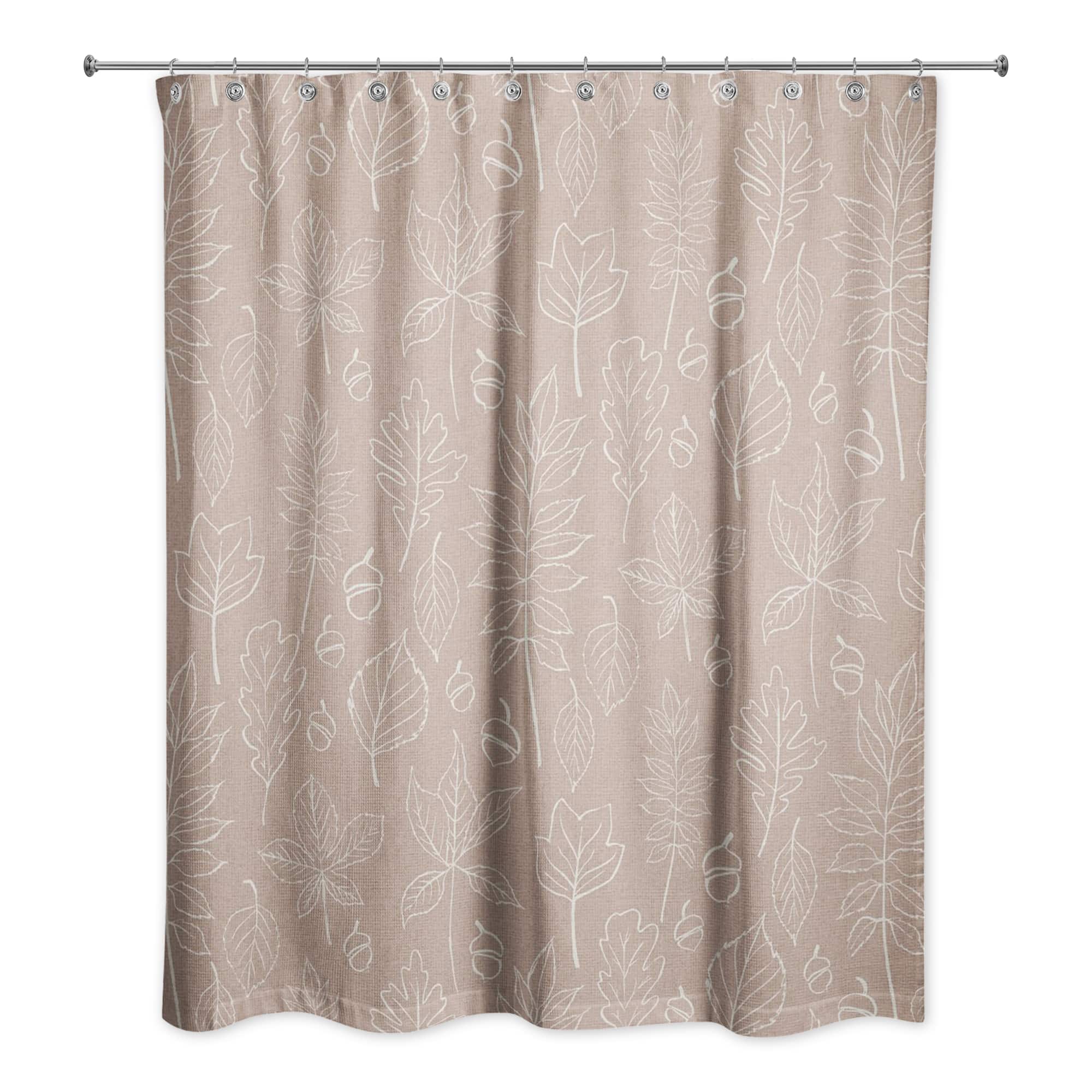 Dusty Rose Fall Leaves Shower Curtain