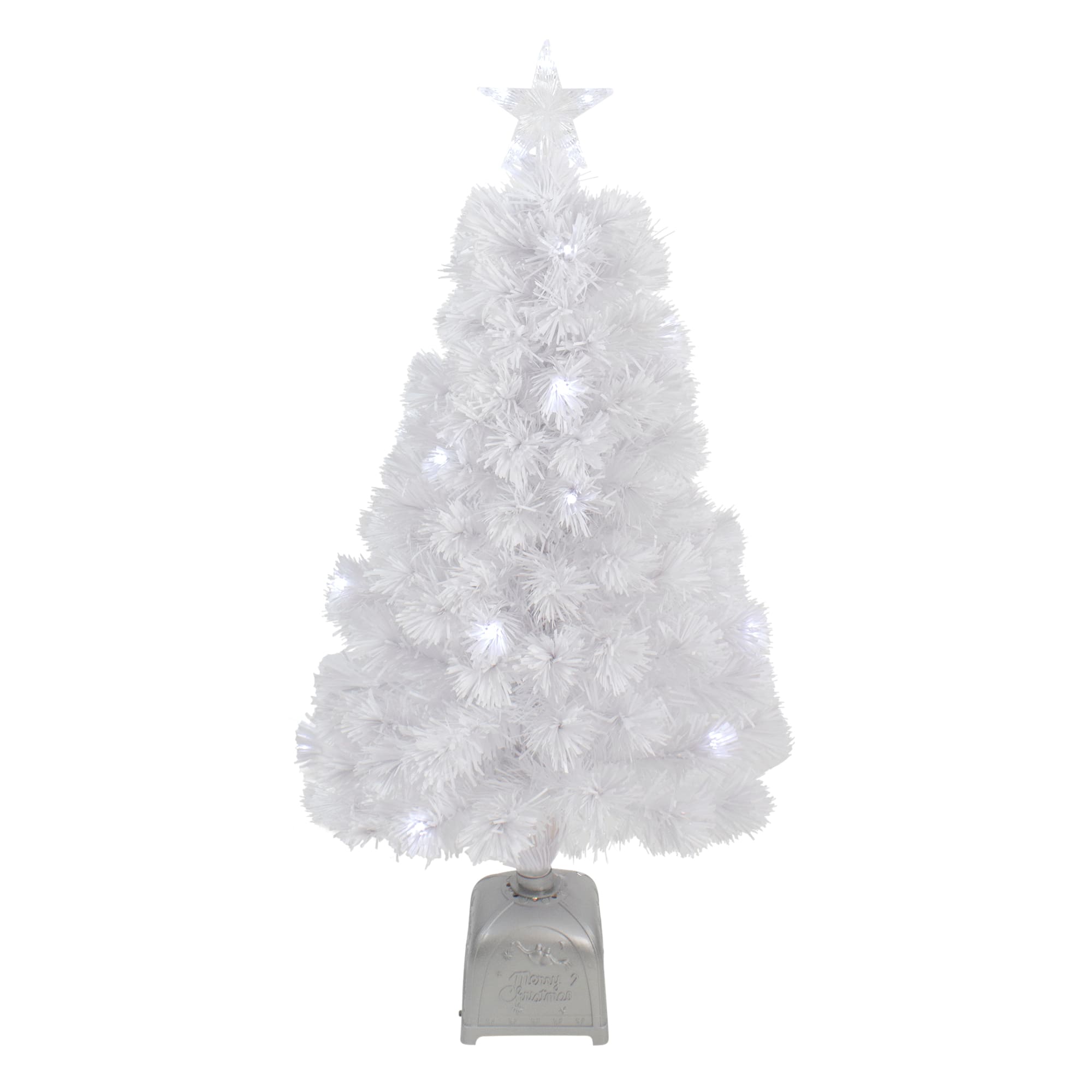3ft. Fiber Optic Color Changing White Artificial Christmas Tree with Star