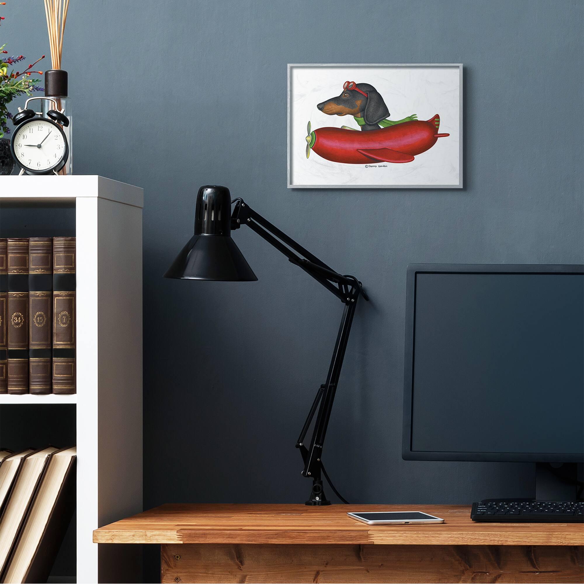 Stupell Industries Dachshund Flying In Weenie Mobile Illustration