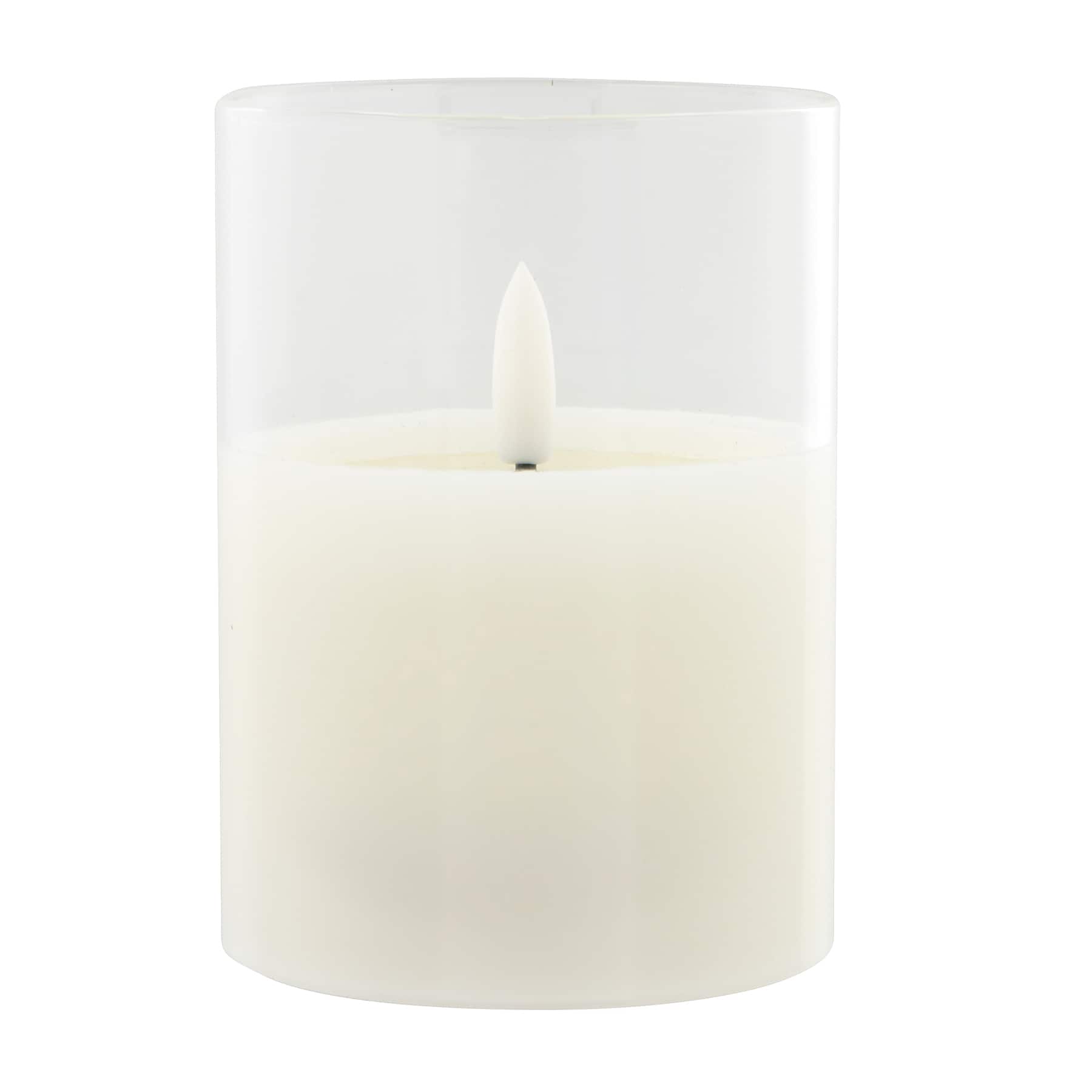 4&#x22; LED Glass Wax Flickering Candle by Ashland&#xAE;