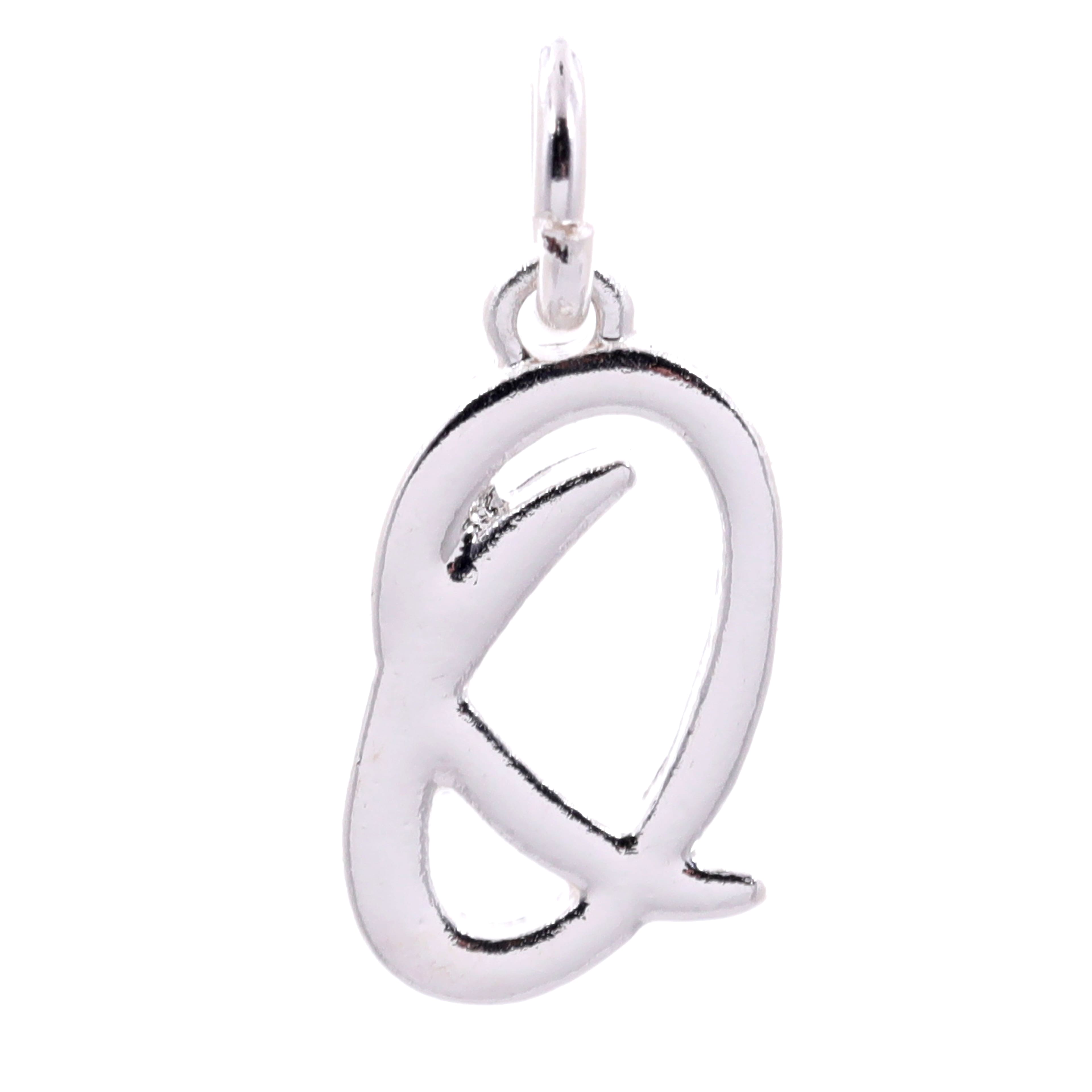 Silver Plated Script Letter Charm by Bead Landing&#x2122;