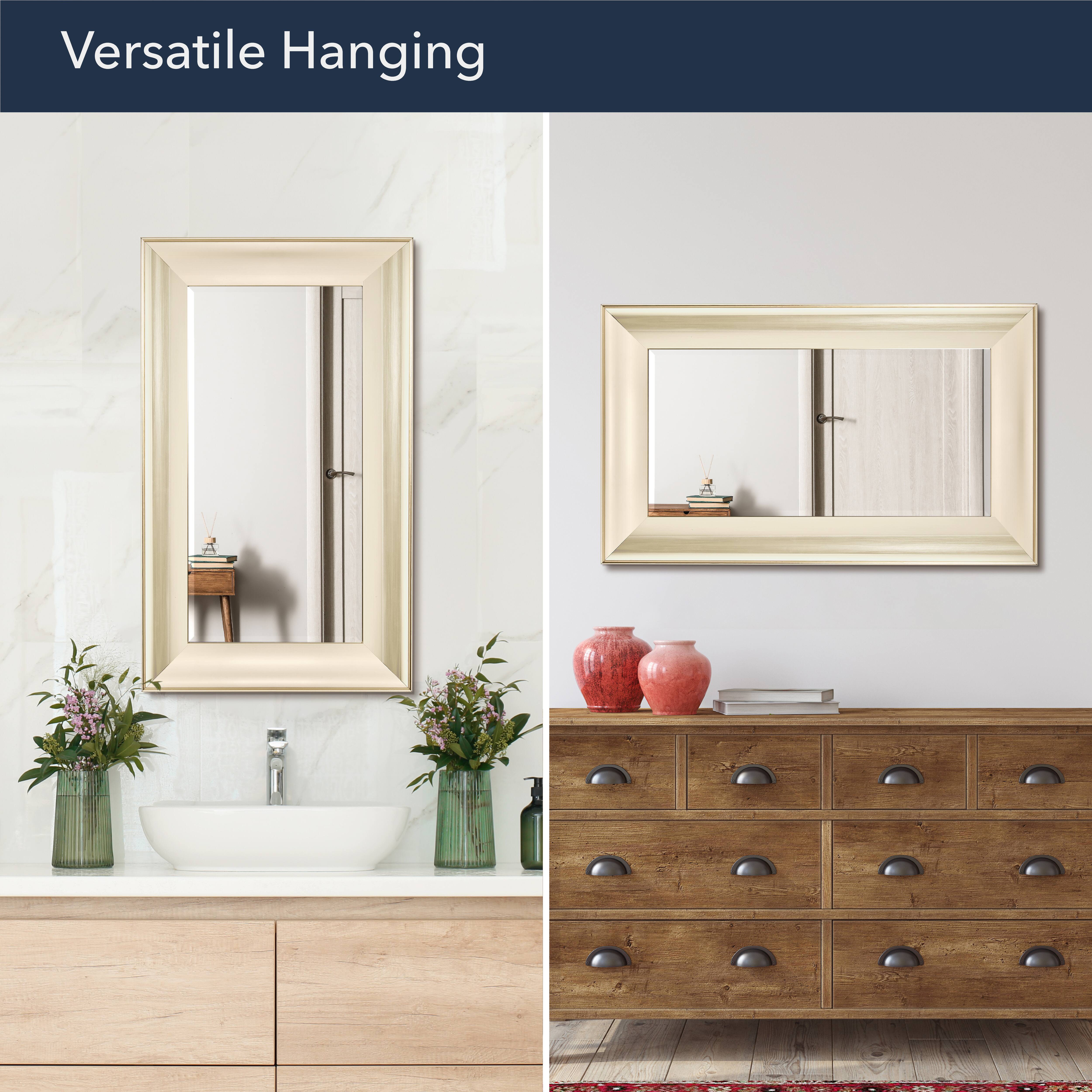 Head West 29.5" Traditional Brushed Nickel Framed Wall Vanity Mirror