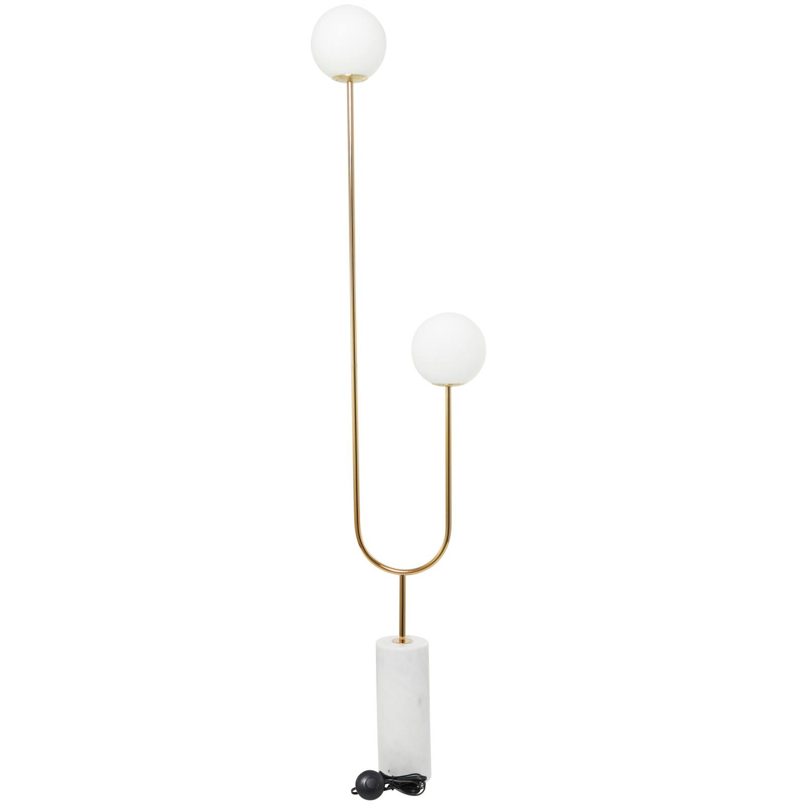73" 2 Orb Light Floor Lamp with Marble Base