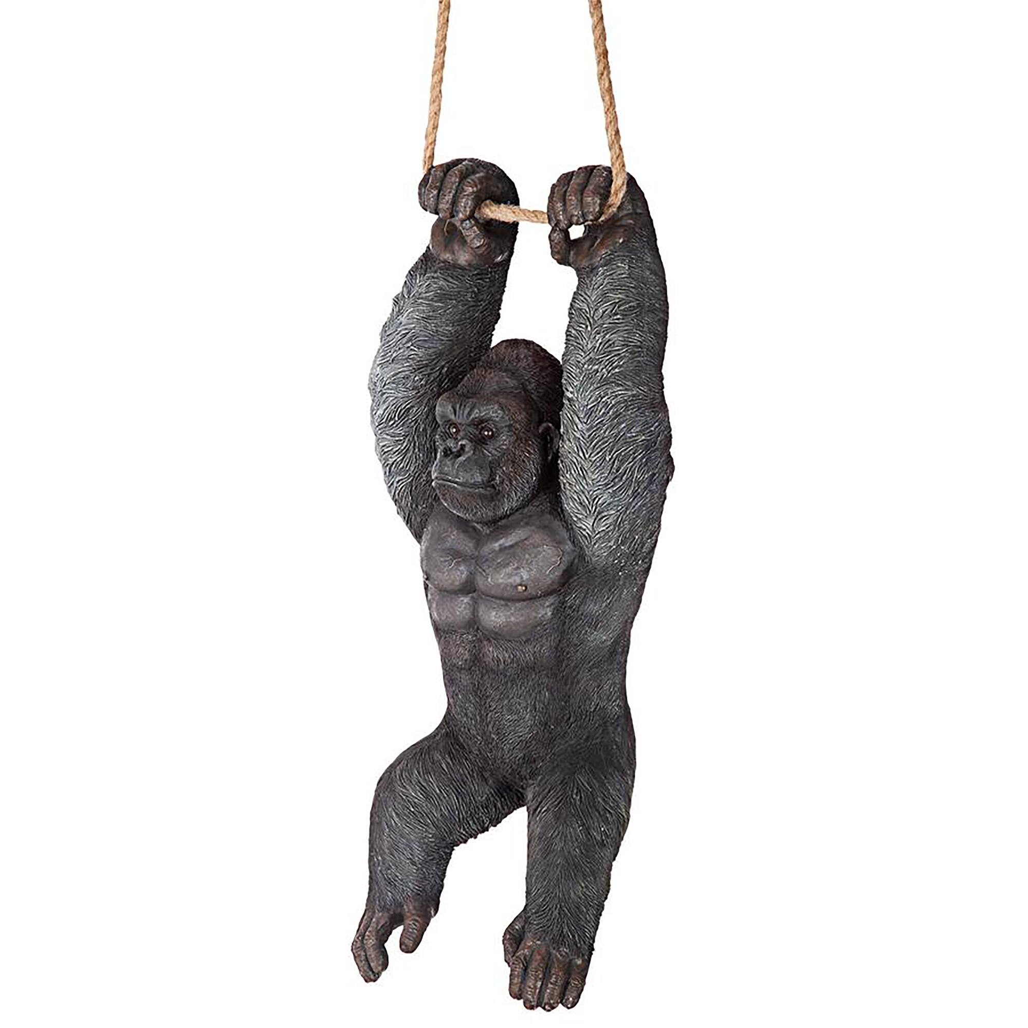Design Toscano 24&#x22; Swinging Great Ape Jungle Monster Hanging Gorilla Sculpture
