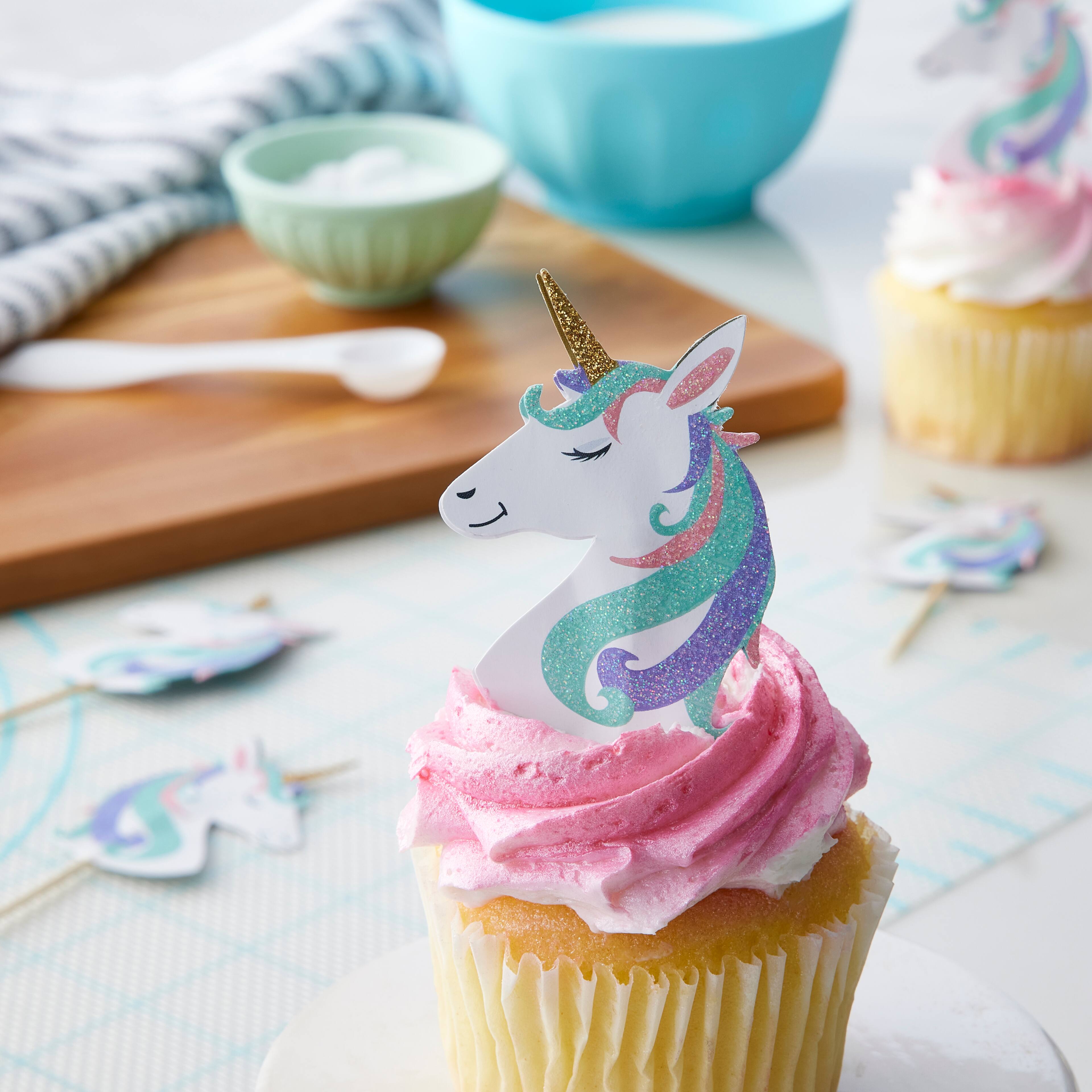 12 Packs: 12 ct. (144 total) Glittery Unicorn Treat Toppers by Celebrate It&#xAE;