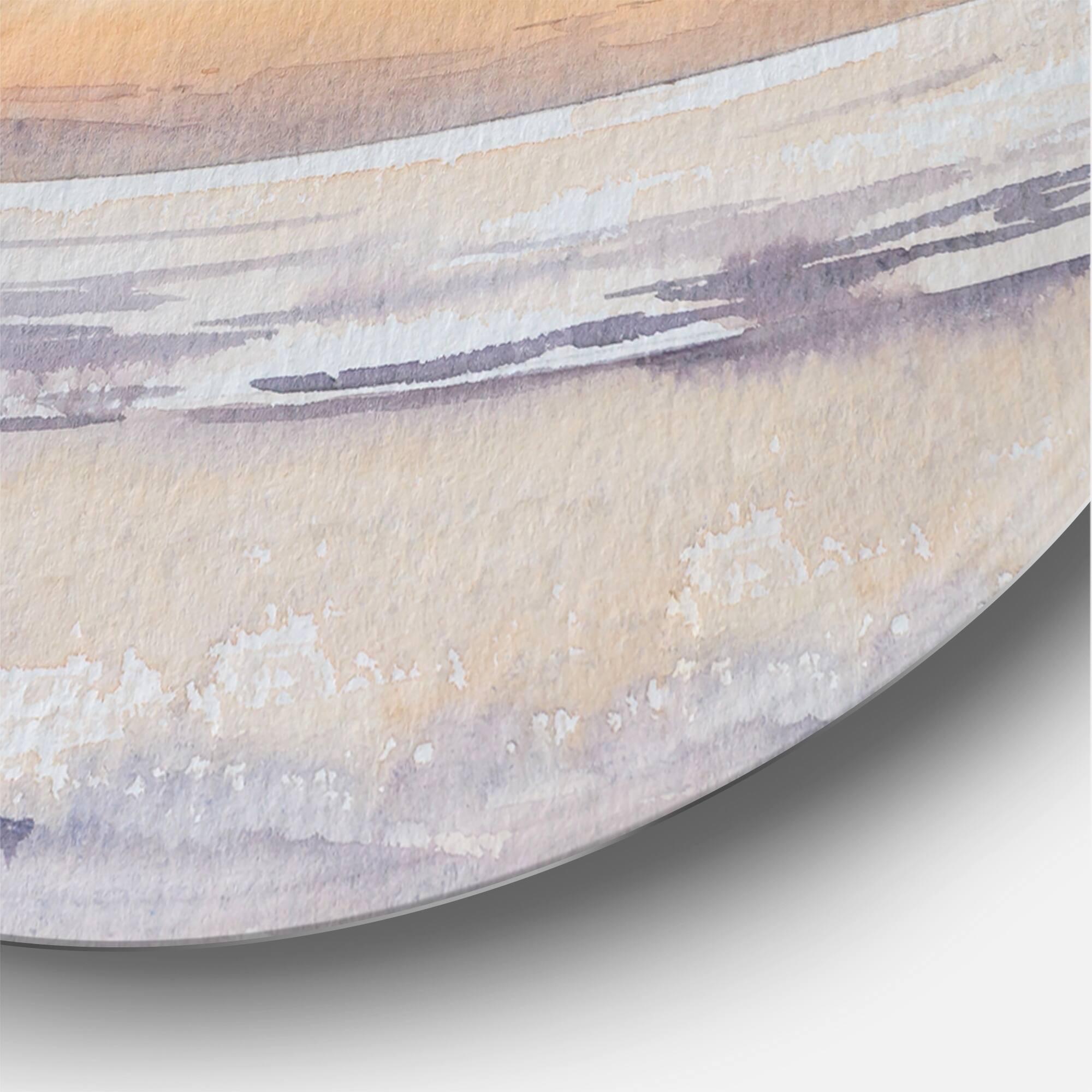 Designart - Wooden Fishing Boat On The Baltic Shore - Nautical &#x26; Coastal Metal Circle Wall Art