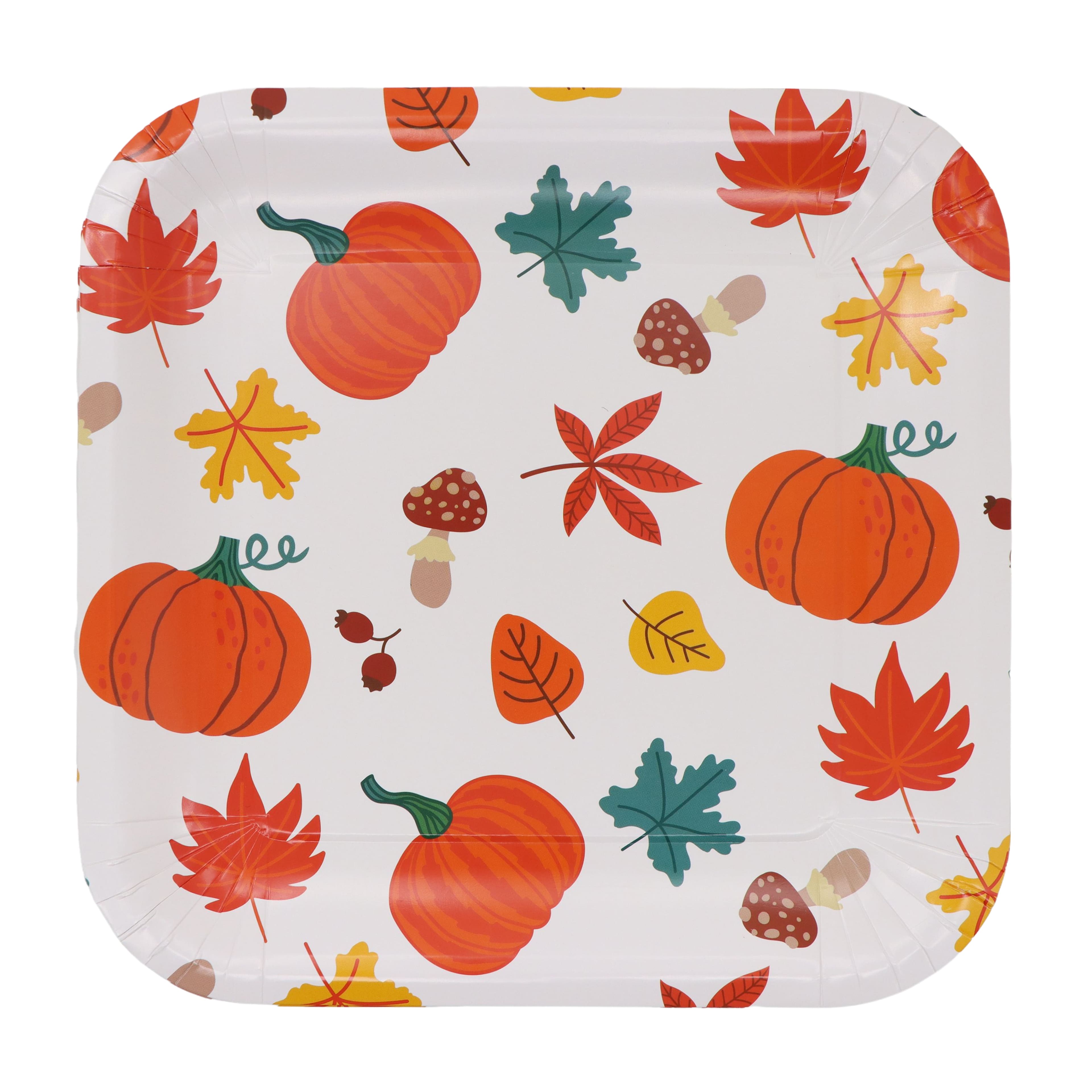 9&#x22; Thanksgiving Harvest Square Paper Plates, 12ct. by Celebrate It&#x2122;