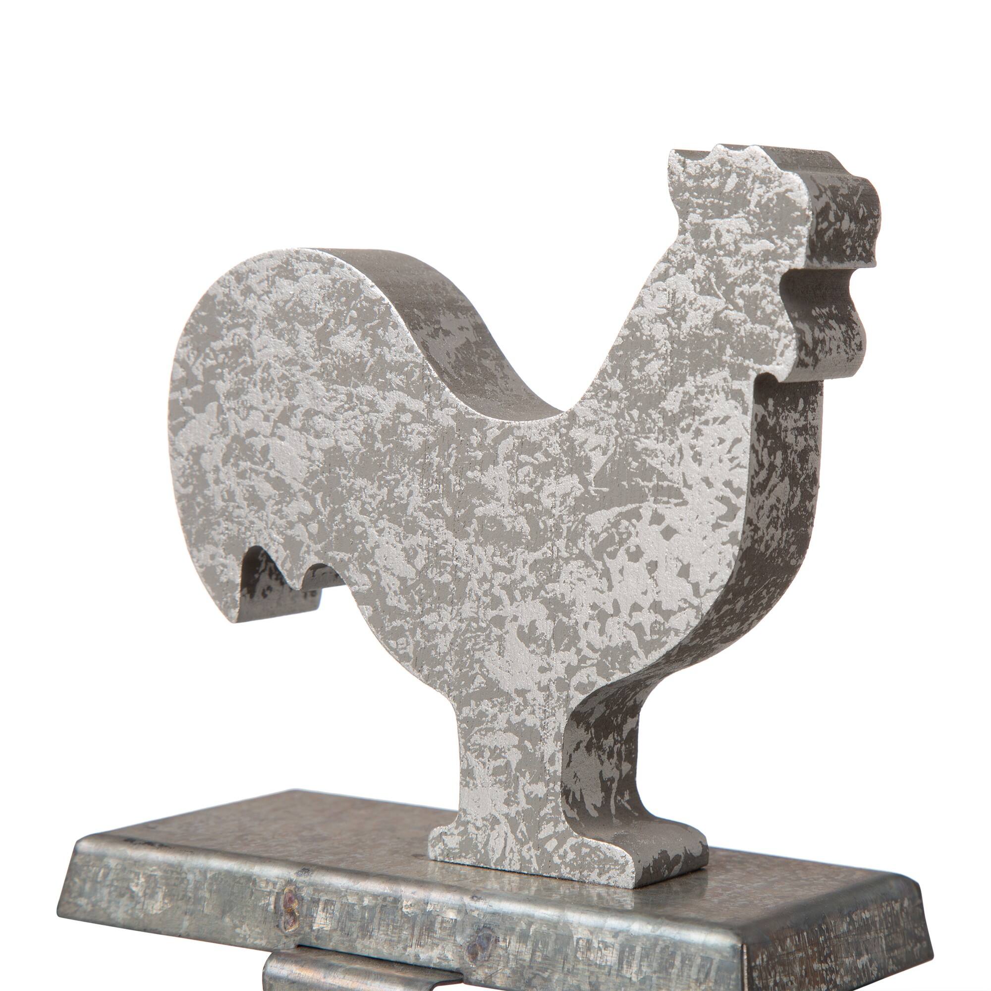 Glitzhome&#xAE; Galvanized Rooster Stocking Holders, 2ct.