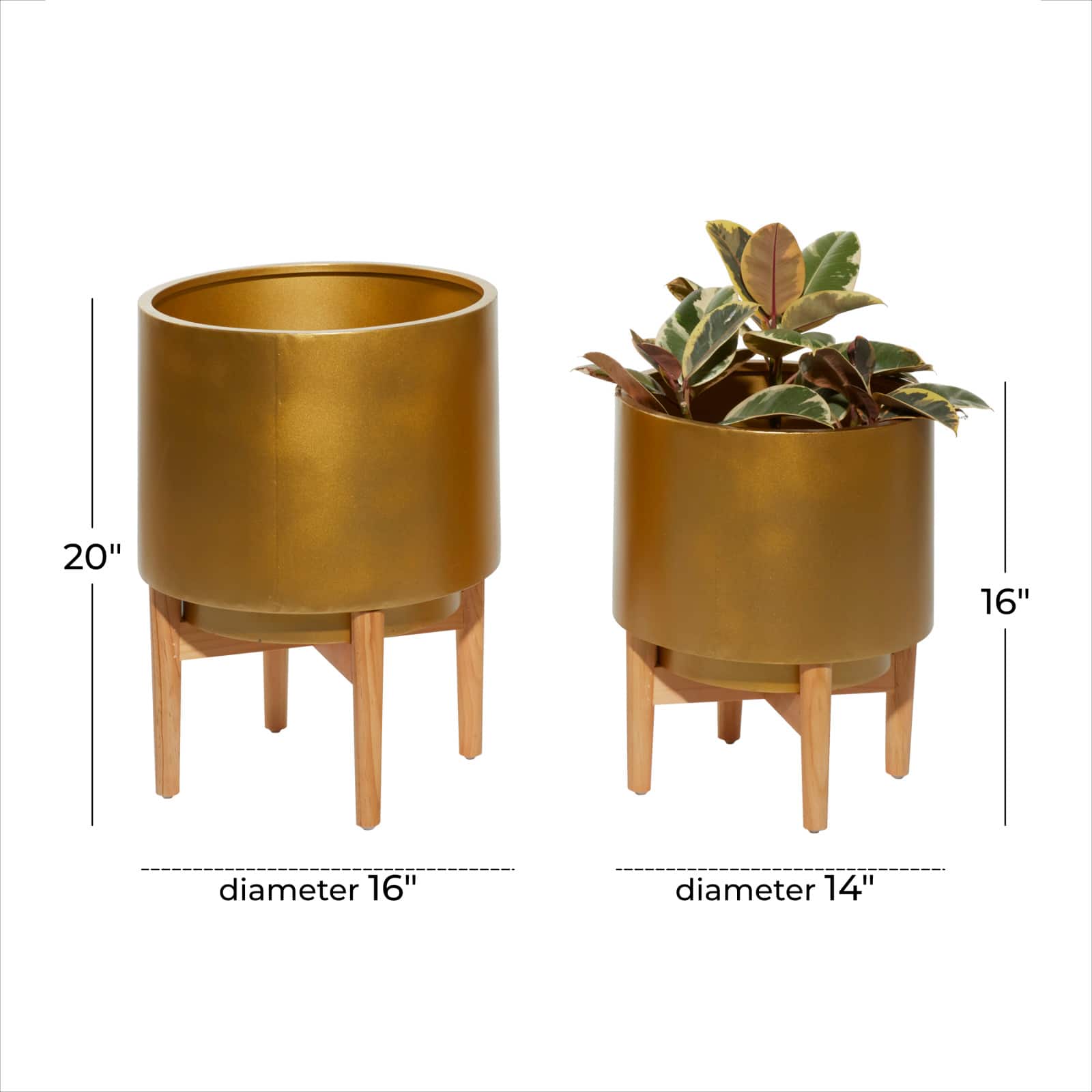 CosmoLiving by Cosmopolitan Gold Metal Planter Set