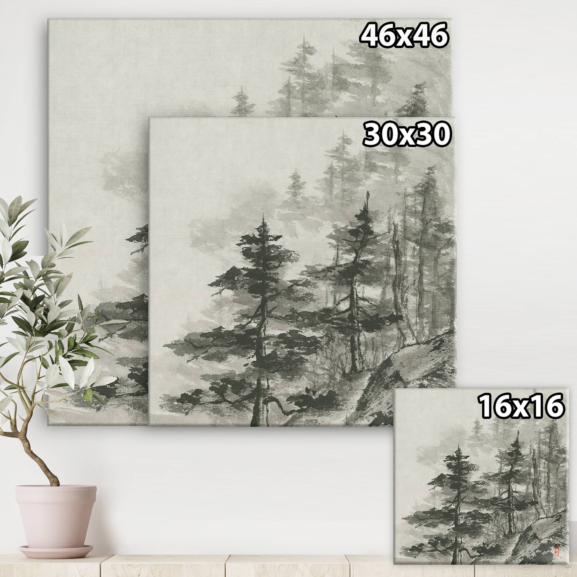 Designart - Asian Forest - Cabin &#x26; Lodge Gallery-wrapped Canvas