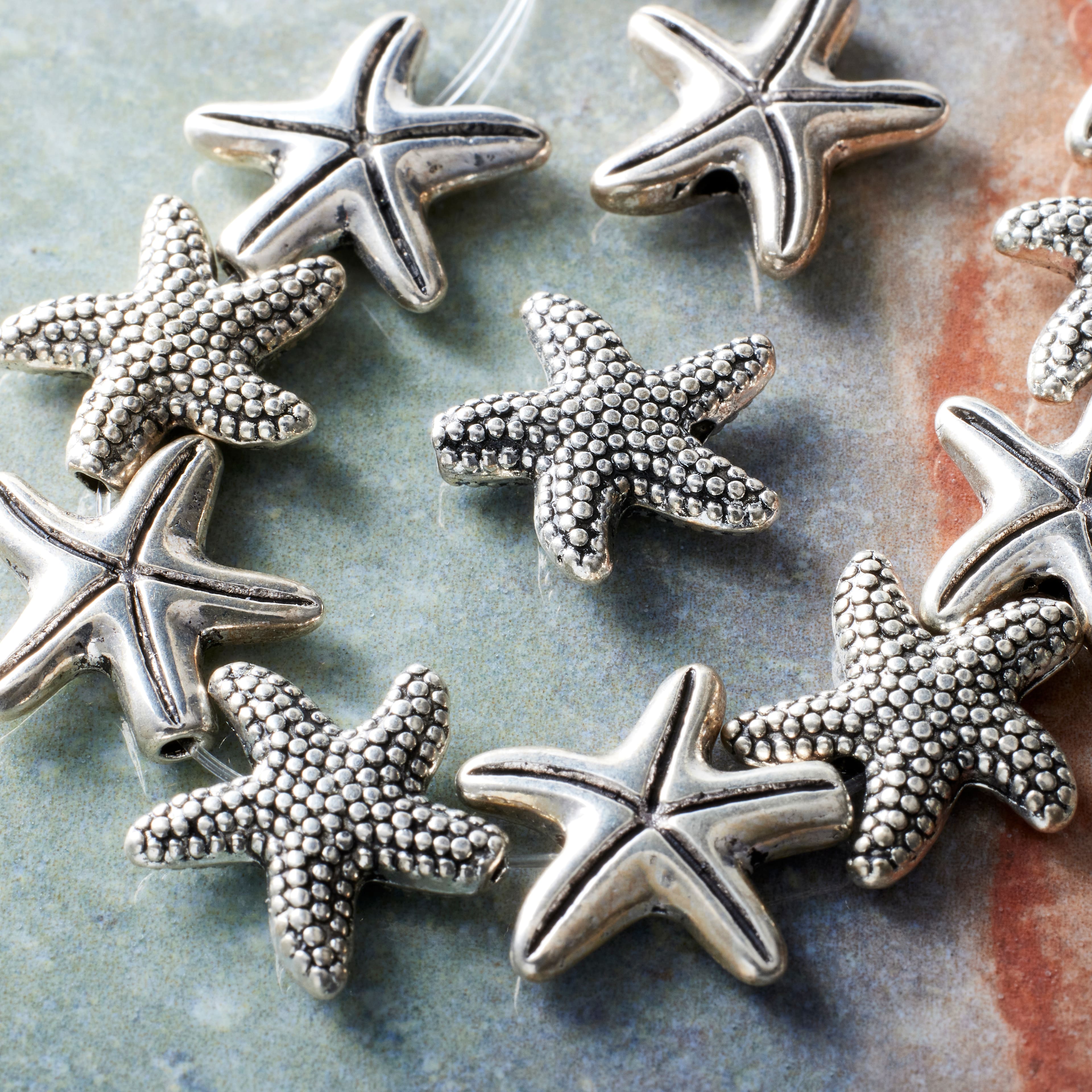 12 Packs: 12 ct. (144 total) Silver Starfish Mix Metal Beads, 14mm by Bead Landing&#x2122;