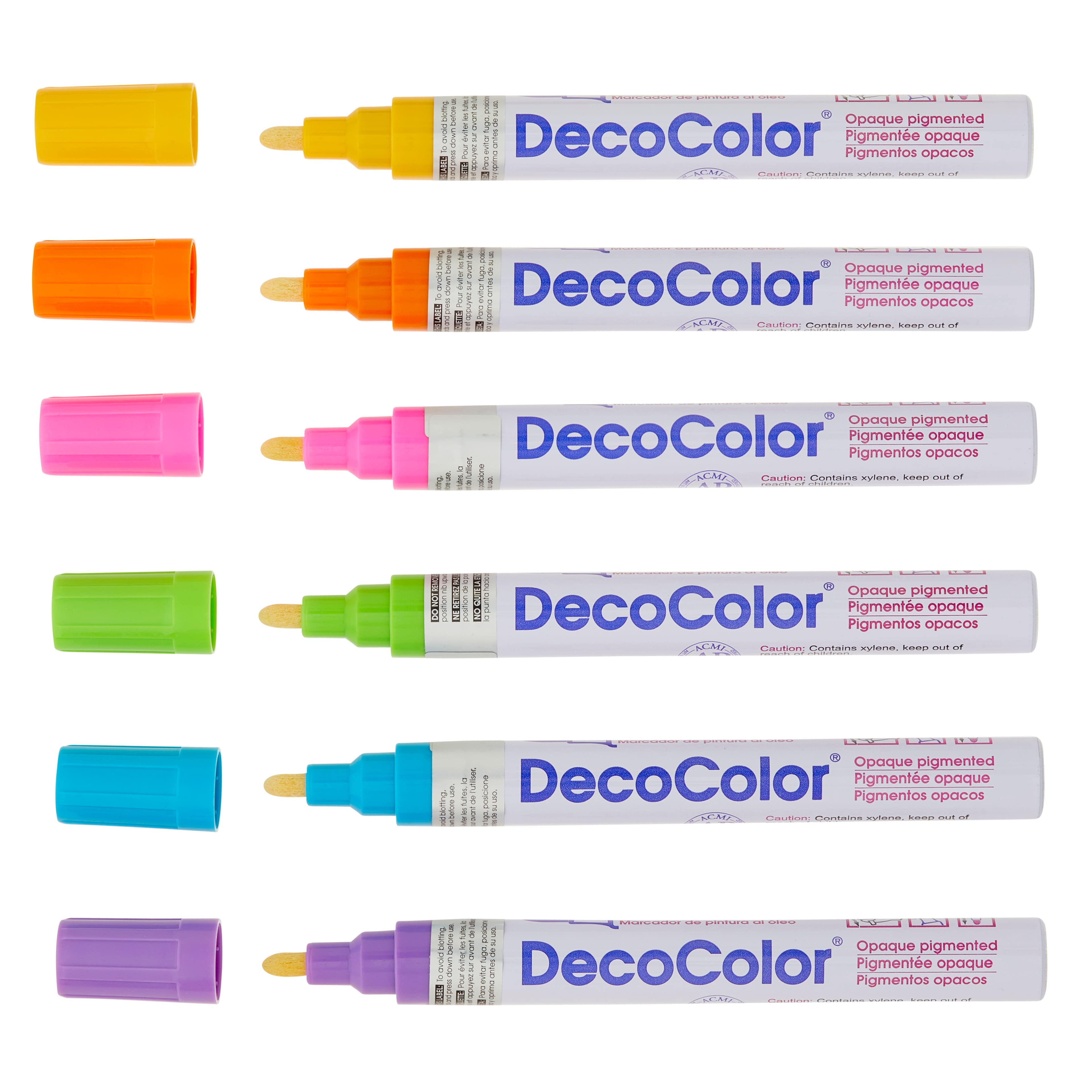 6 Packs: 6 ct. (36 total) DecoColor&#x2122; Broad Point Hot Colors Paint Marker Set