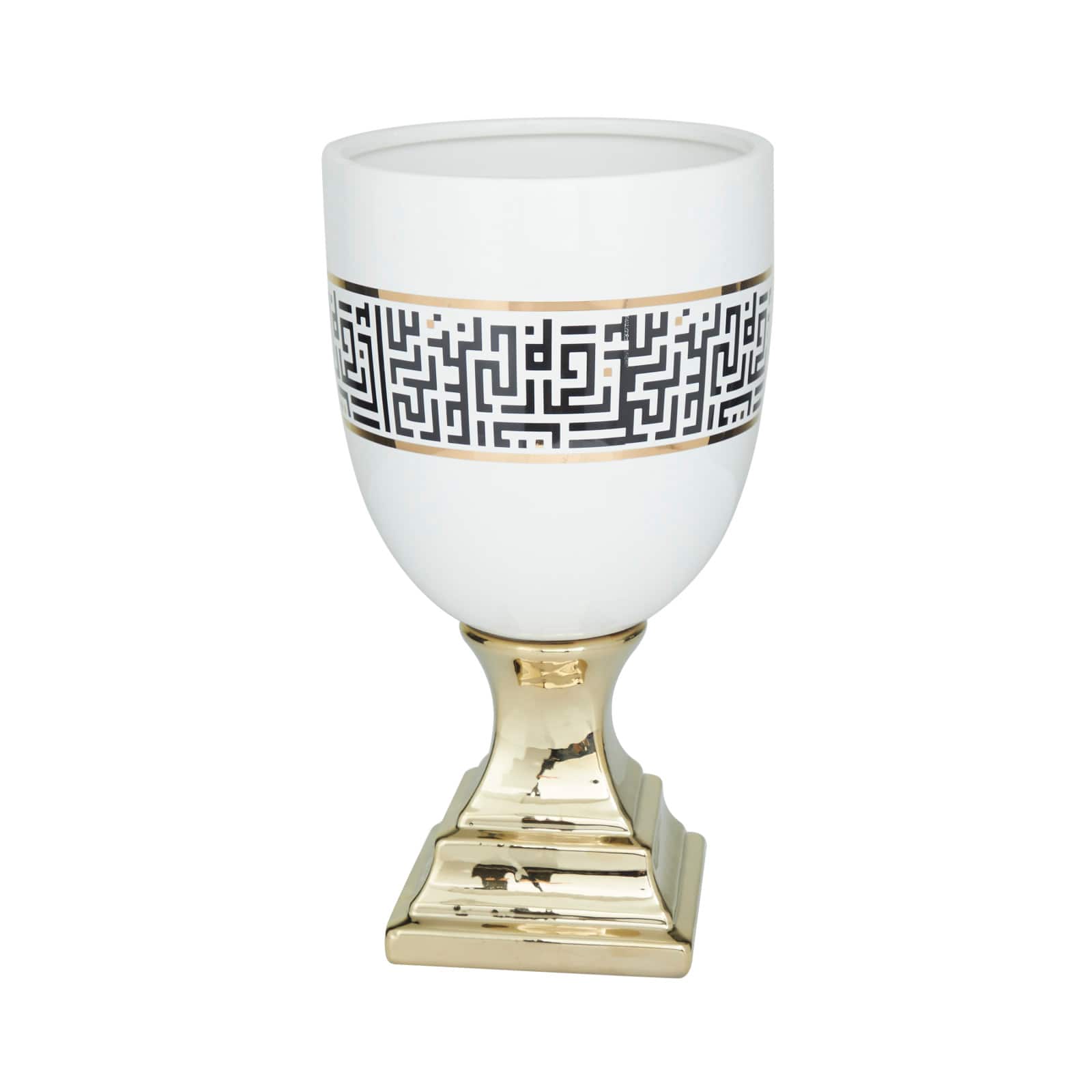 Gold Dolomite Glam Vase, 15" x 8" x 8"