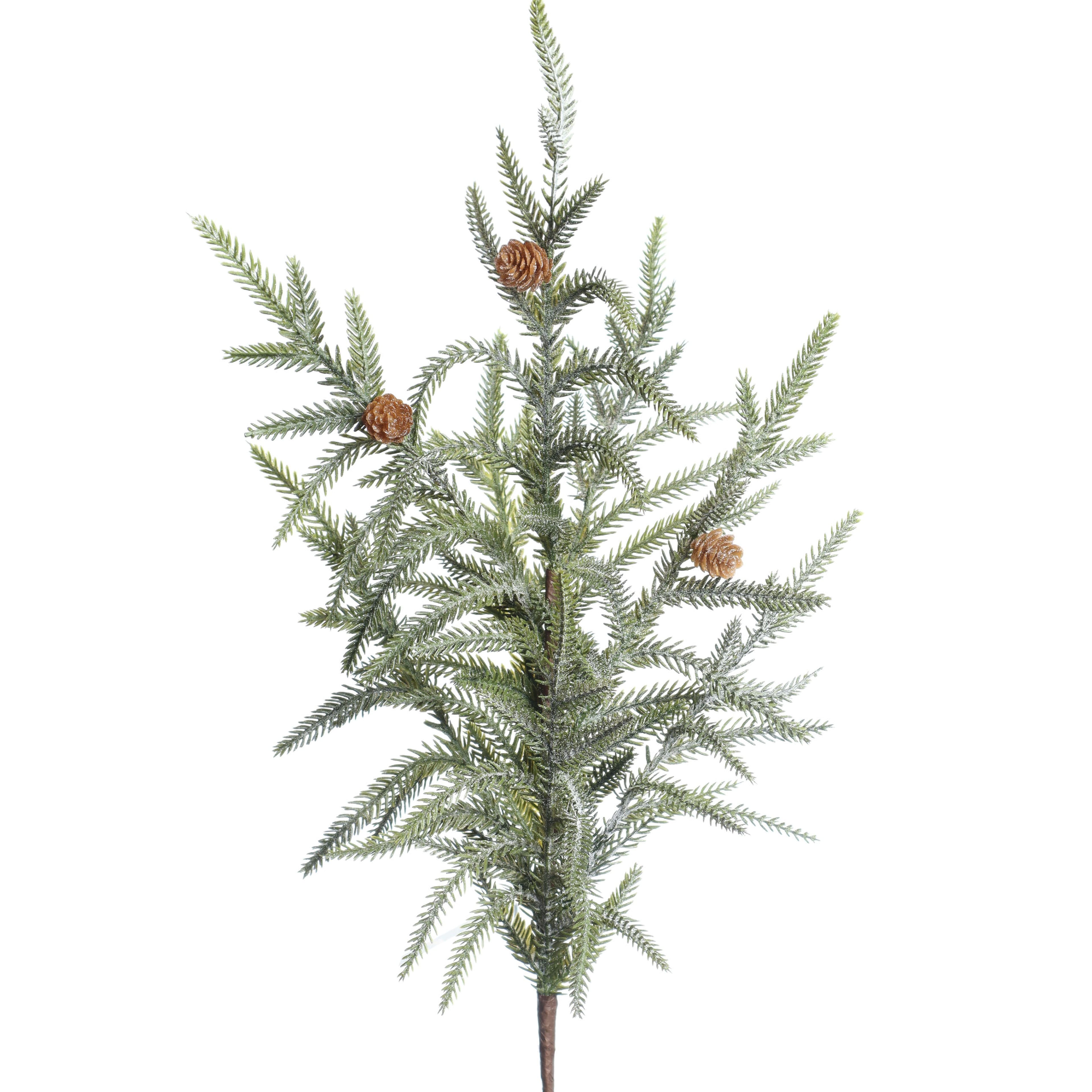 28.25&#x22; Green Frosted Soft Pine with Pinecone Stem by Ashland&#xAE;