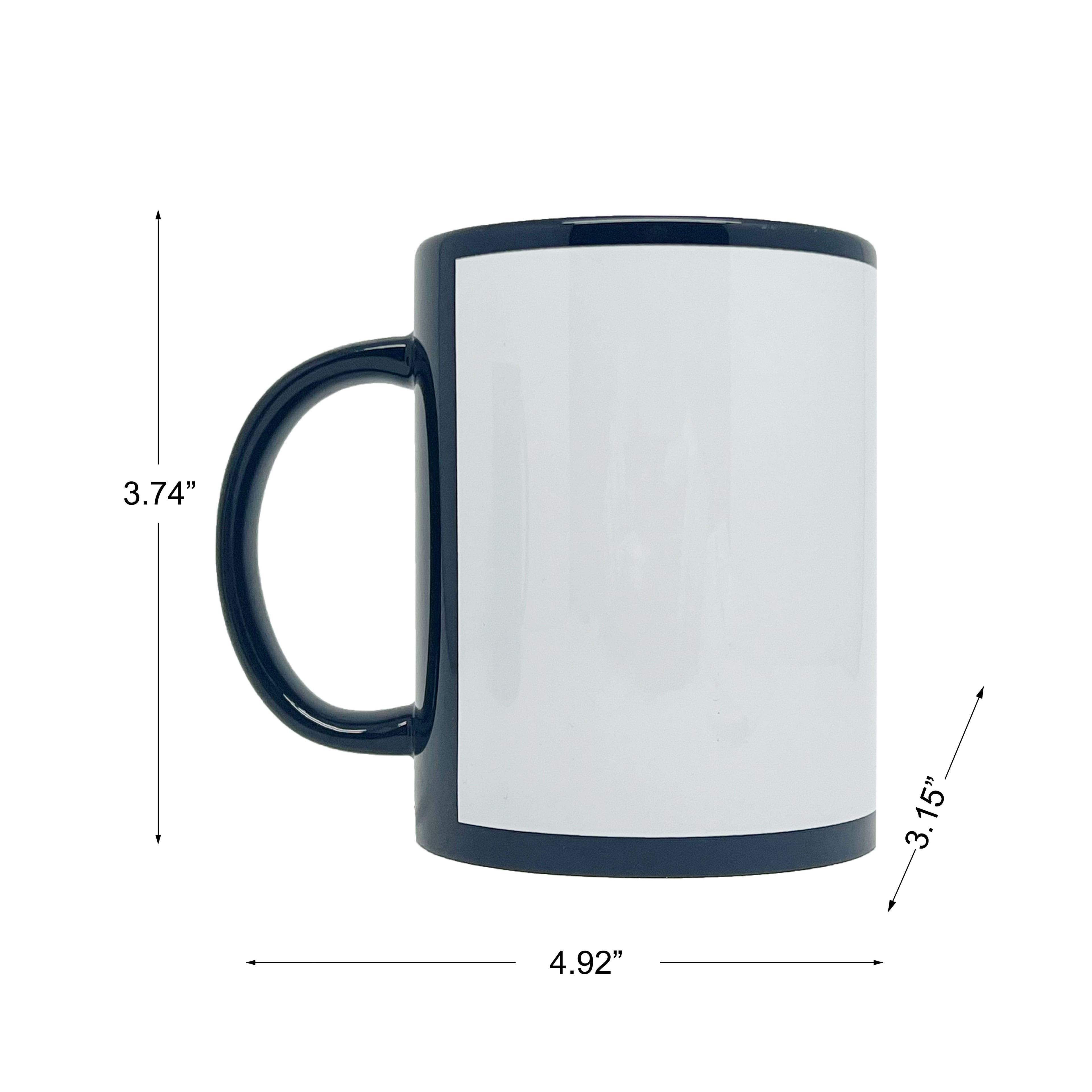 15oz. Black with White Patch Sublimation Mug by Make Market&#xAE;
