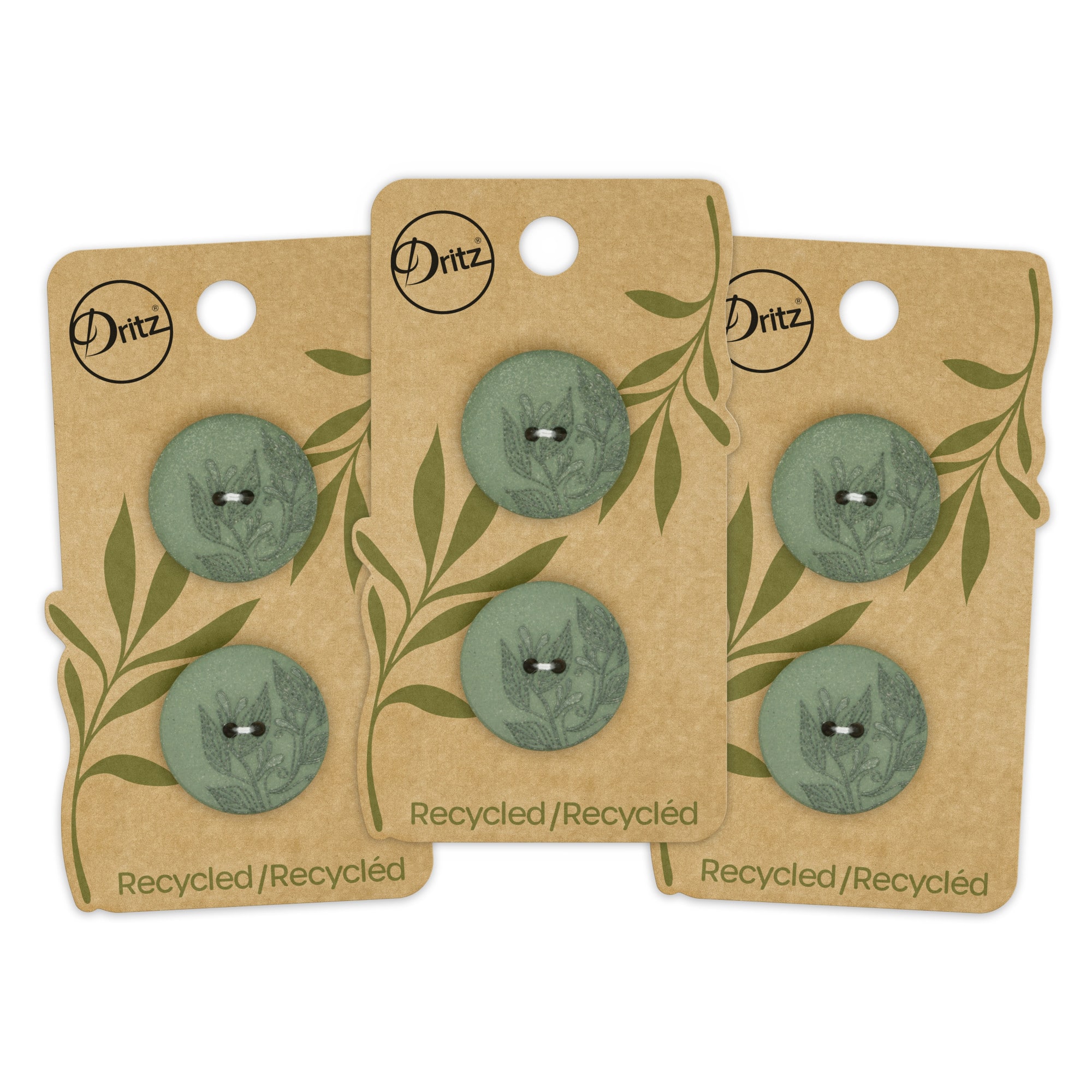 Dritz® 23mm Recycled Hemp Round Floral Button, 6ct.
