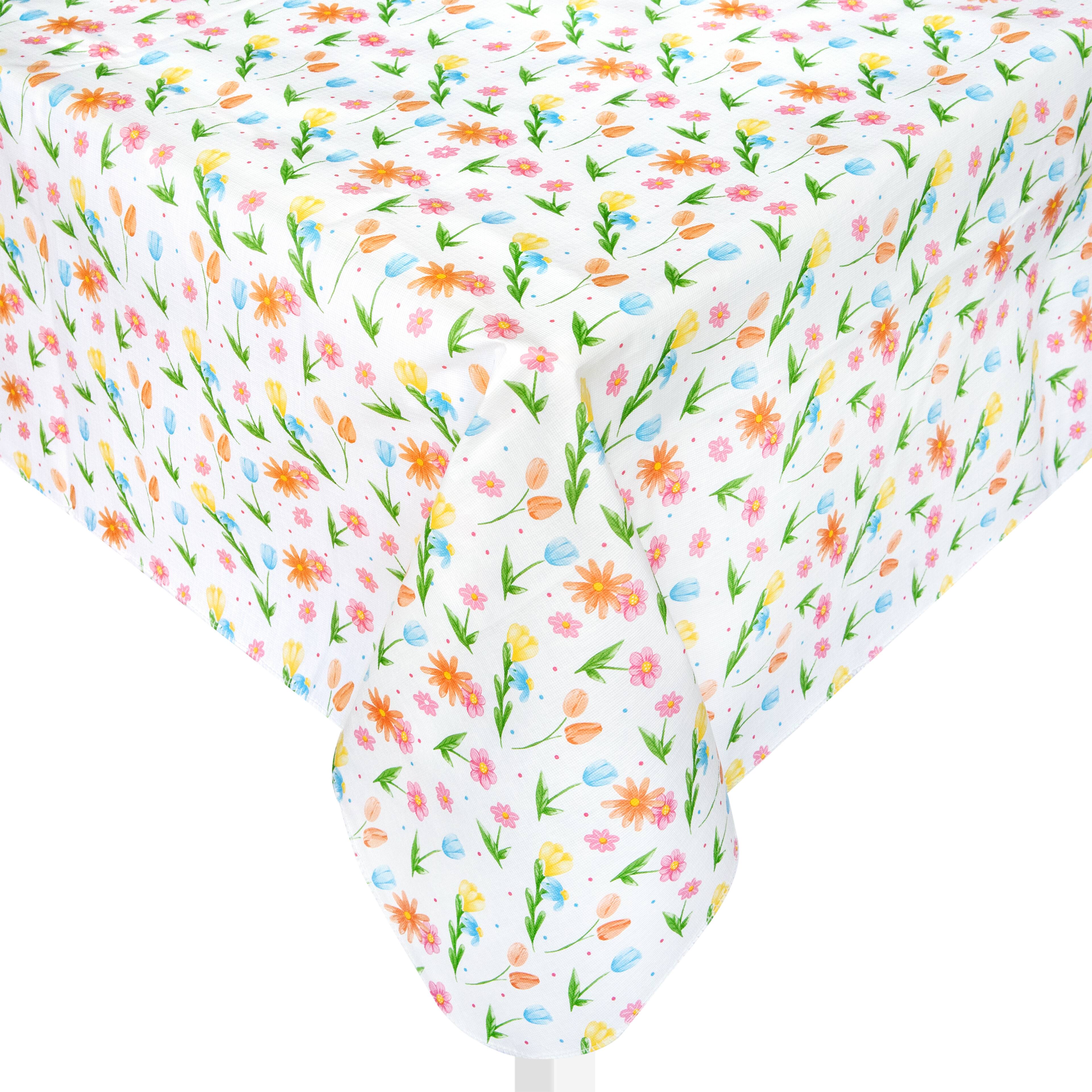 70" Flowers FlannelBacked Table Cover by Celebrate It™ Easter Party