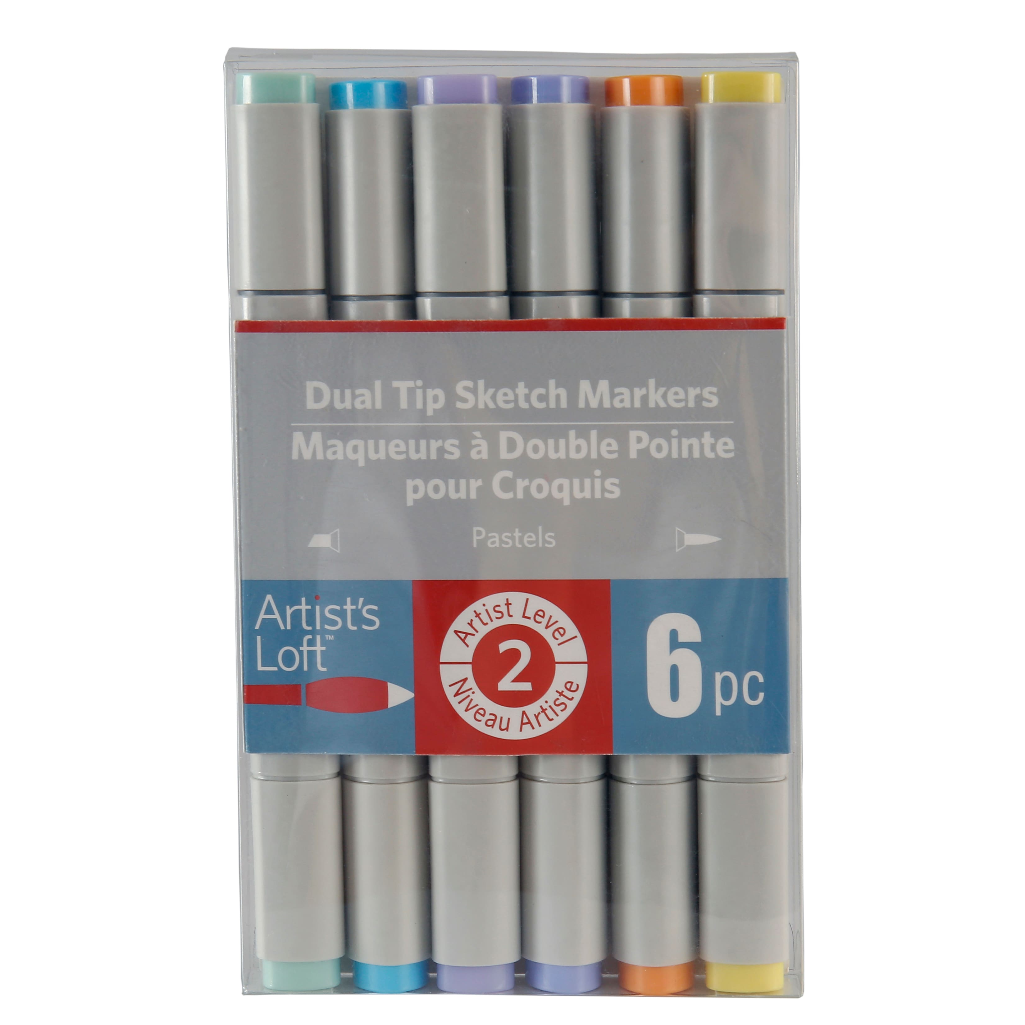 6 Packs: 6 ct. (36 total) Pastel Level 2 Dual Tip Sketch Markers