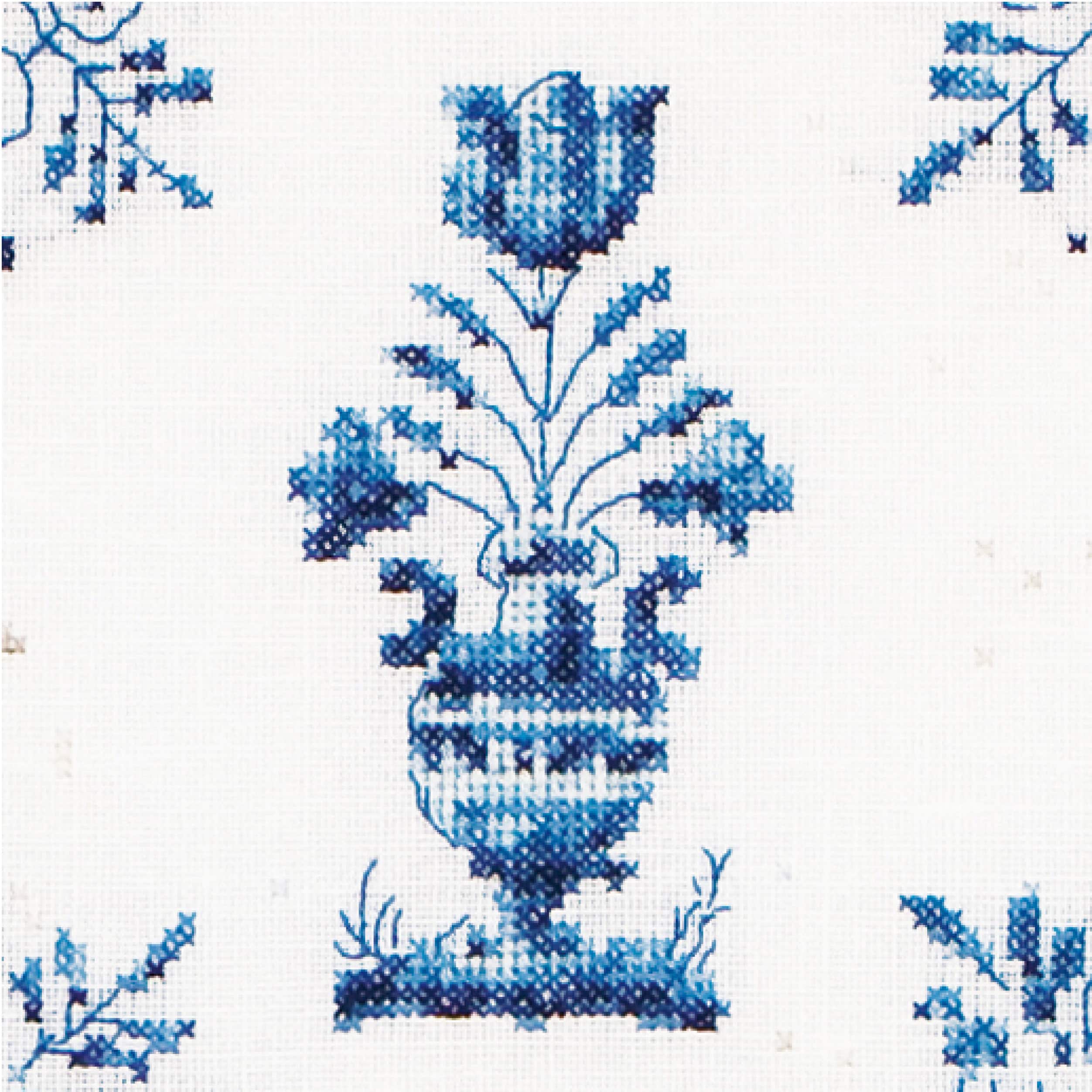 Thea Gouverneur Since 1959® Delft Blue Flower Counted Cross Stitch Kit