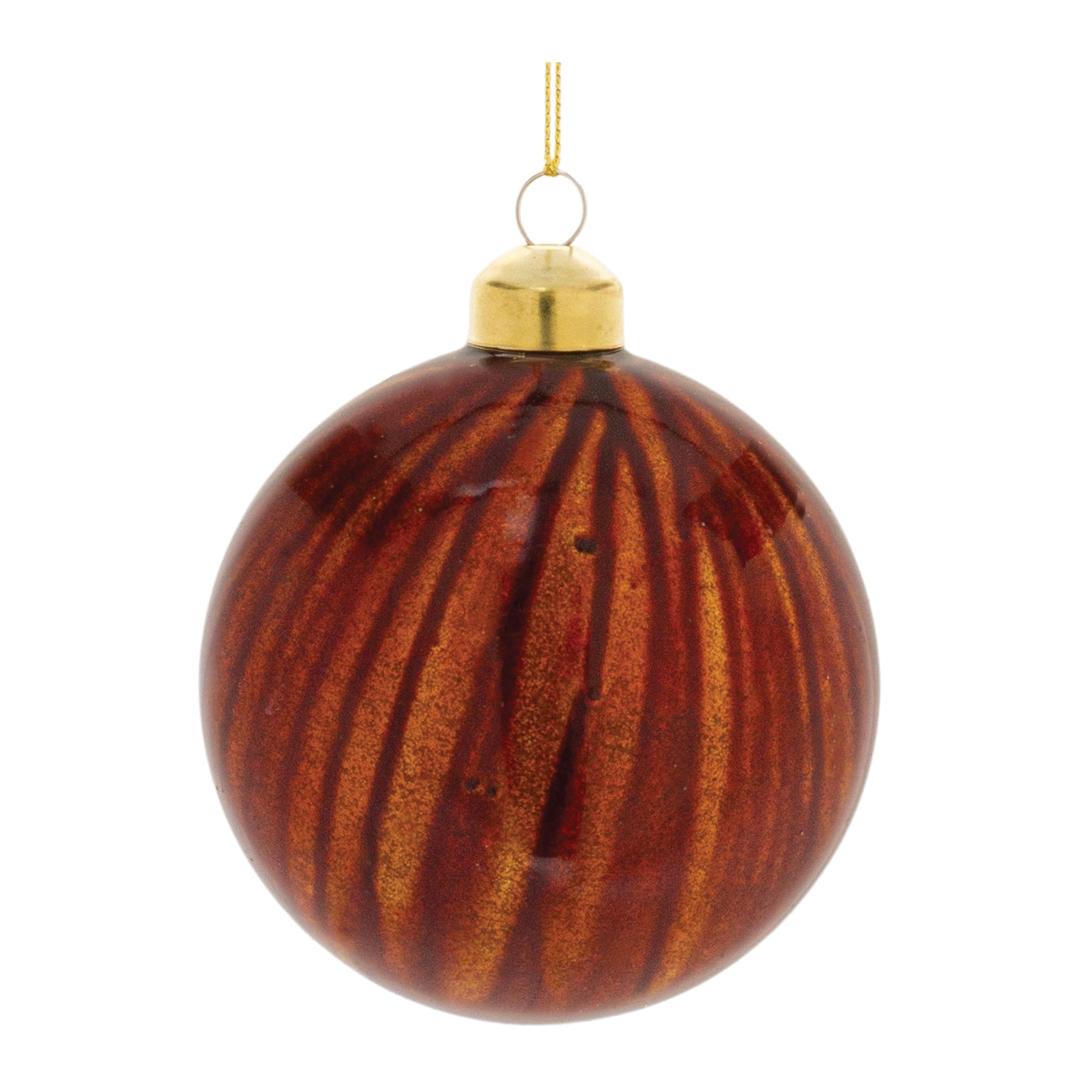 12ct. 3&#x22; Root Beer Amber Glass Ball Ornaments