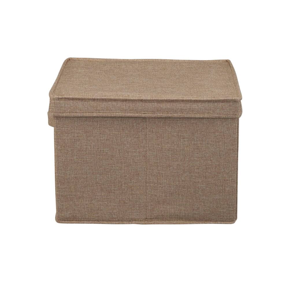 Household Essentials Canvas Storage Boxes with Lids, 2ct.