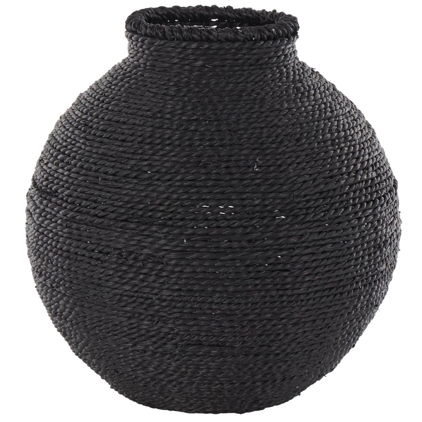 13" Black Metal Handmade Wrapped Vase