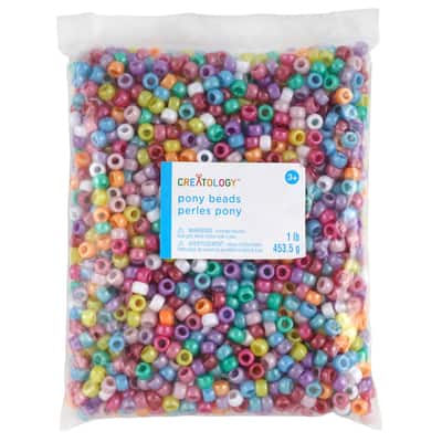 1lb. Multicolor Pony Beads By Creatology™, 6mm x 9mm | Pony Beads ...