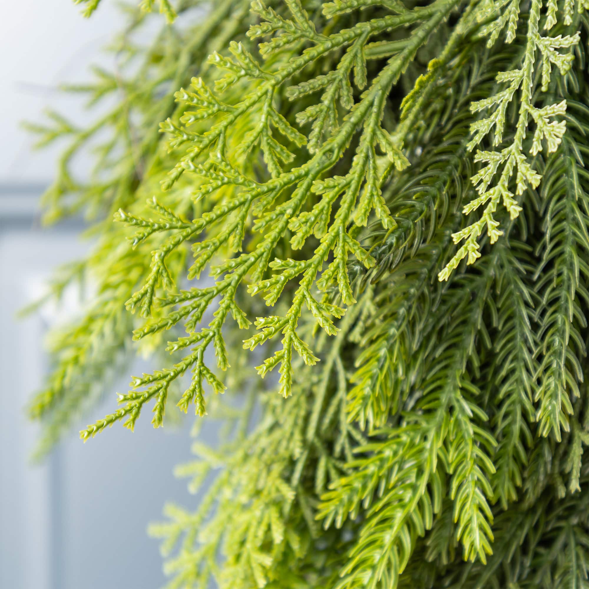 Glitzhome&#xAE; 31.5&#x22;H Christmas Greenery PE Teardrop with Pinecones and Red Berries