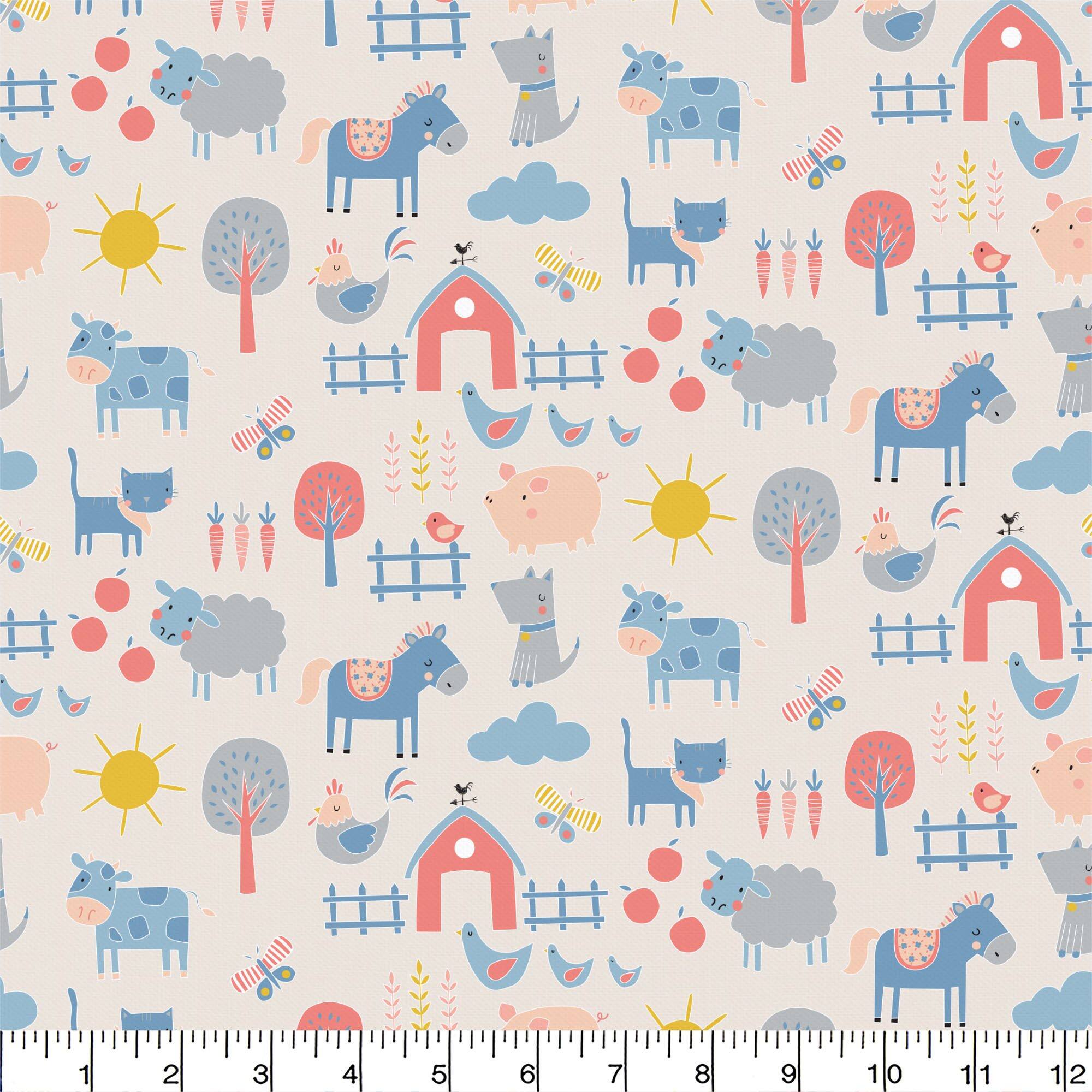 Emma & Mila® Farm Peach Cotton Fabric 8yd. Bolt