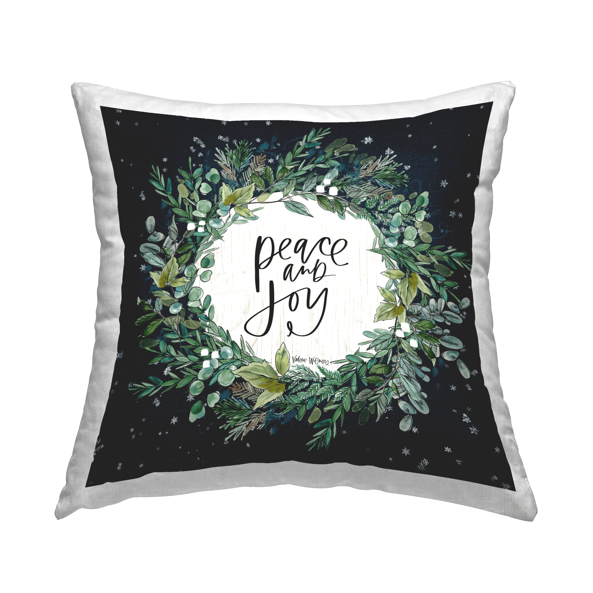 Stupell Industries Peace & Joy Wreath Throw Pillow