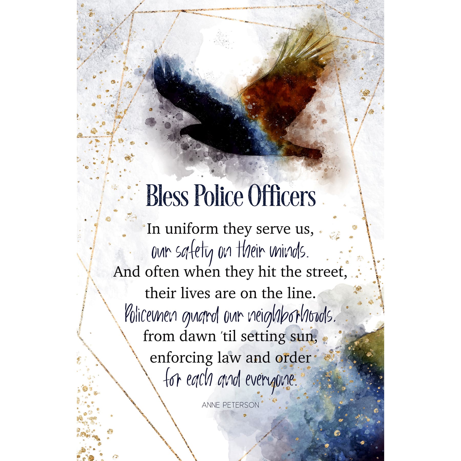Bless Police Officers Inspirational Wood Plaque